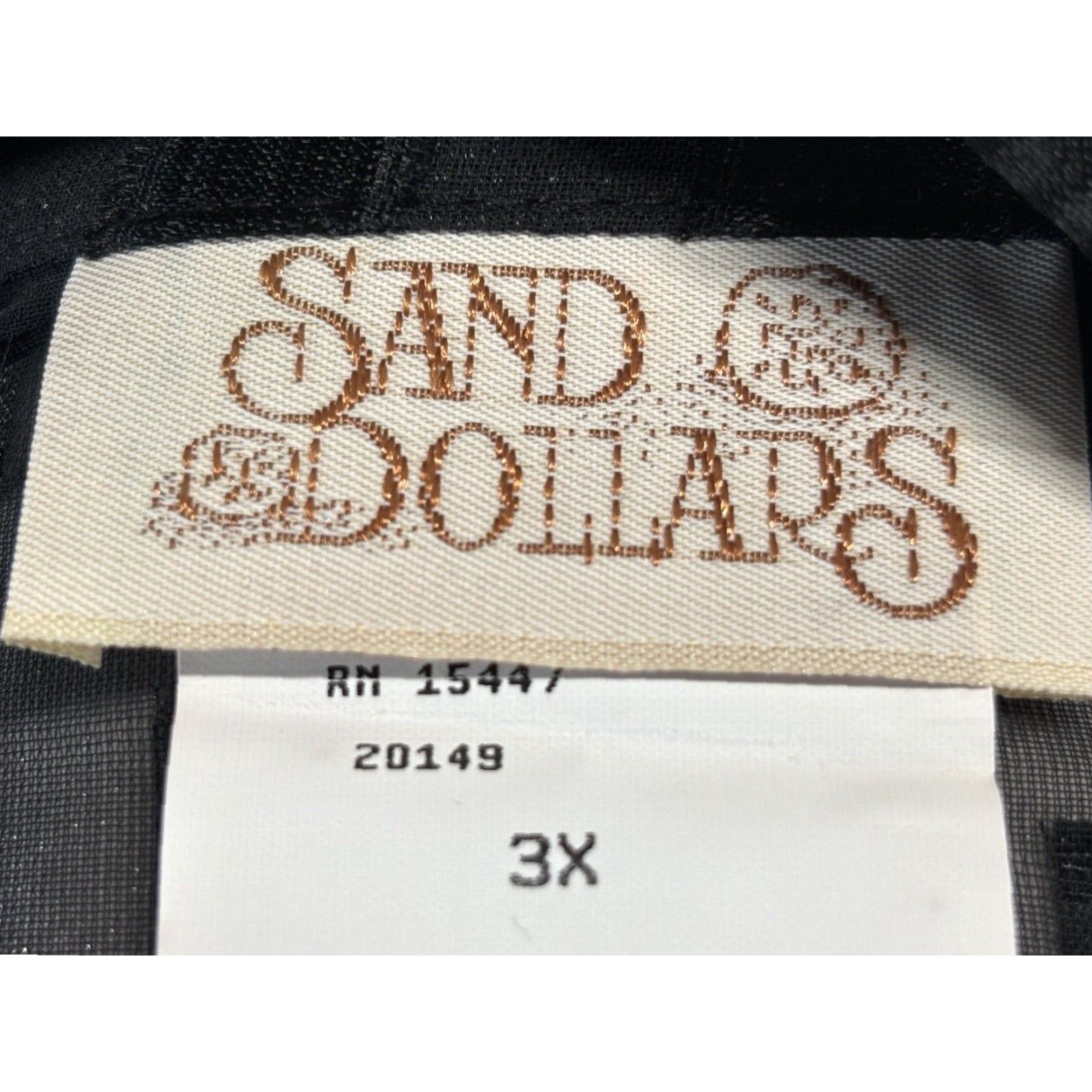 Vintage VINTAGE Sand Dollars By Robby Len COVERUP Tunic Shirt 3X Plus Women’s Black Sheer Casual Travel Geometric Long Sleeve Button Front Swimsuit Coverup Size XXL / US 16-18 / IT 52-54 - 7 Thumbnail