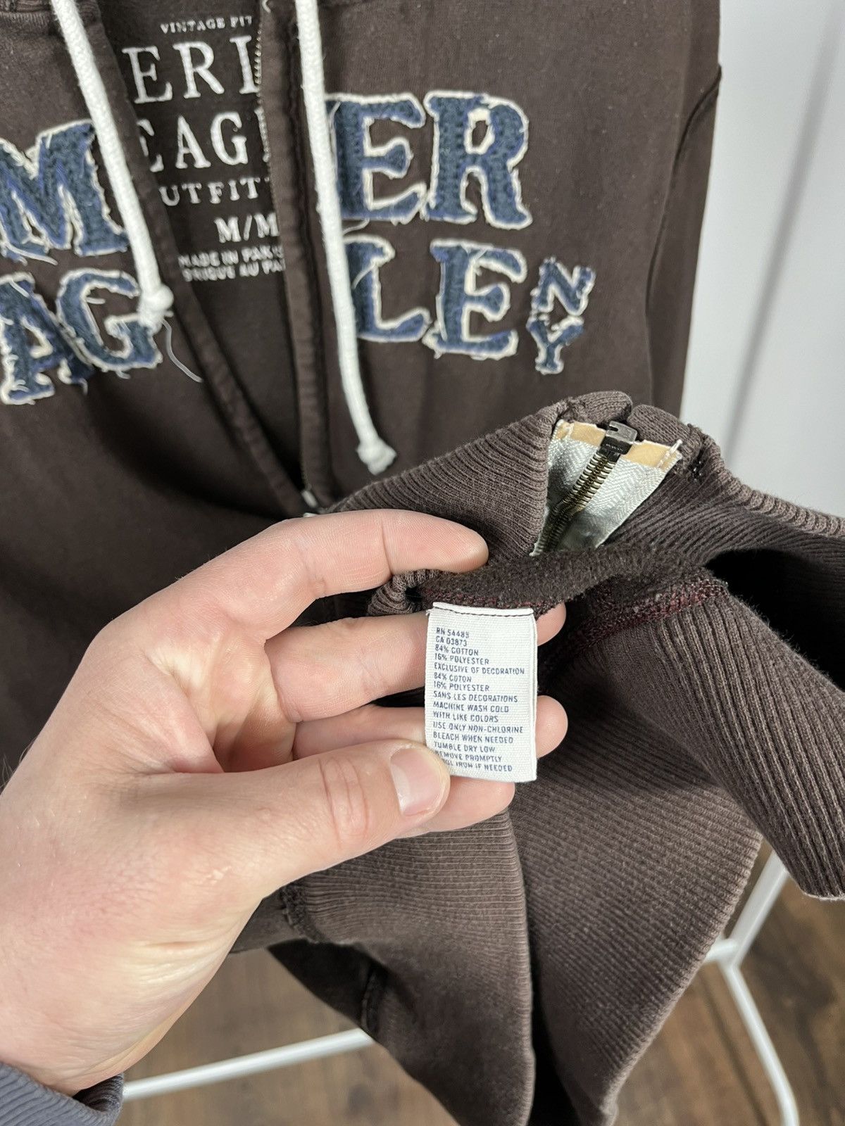 Other Vintage American Eagle Hoodie Zip Up Distressed M Faded Men Size US M / EU 48-50 / 2 - 9 Thumbnail