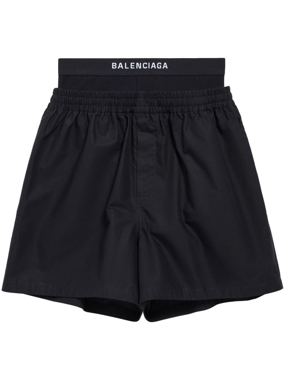 Balenciaga o1mt1gz0225 Hybrid Boxer Shorts in Black Size 25" / US 0 / IT 36 - 1 Thumbnail