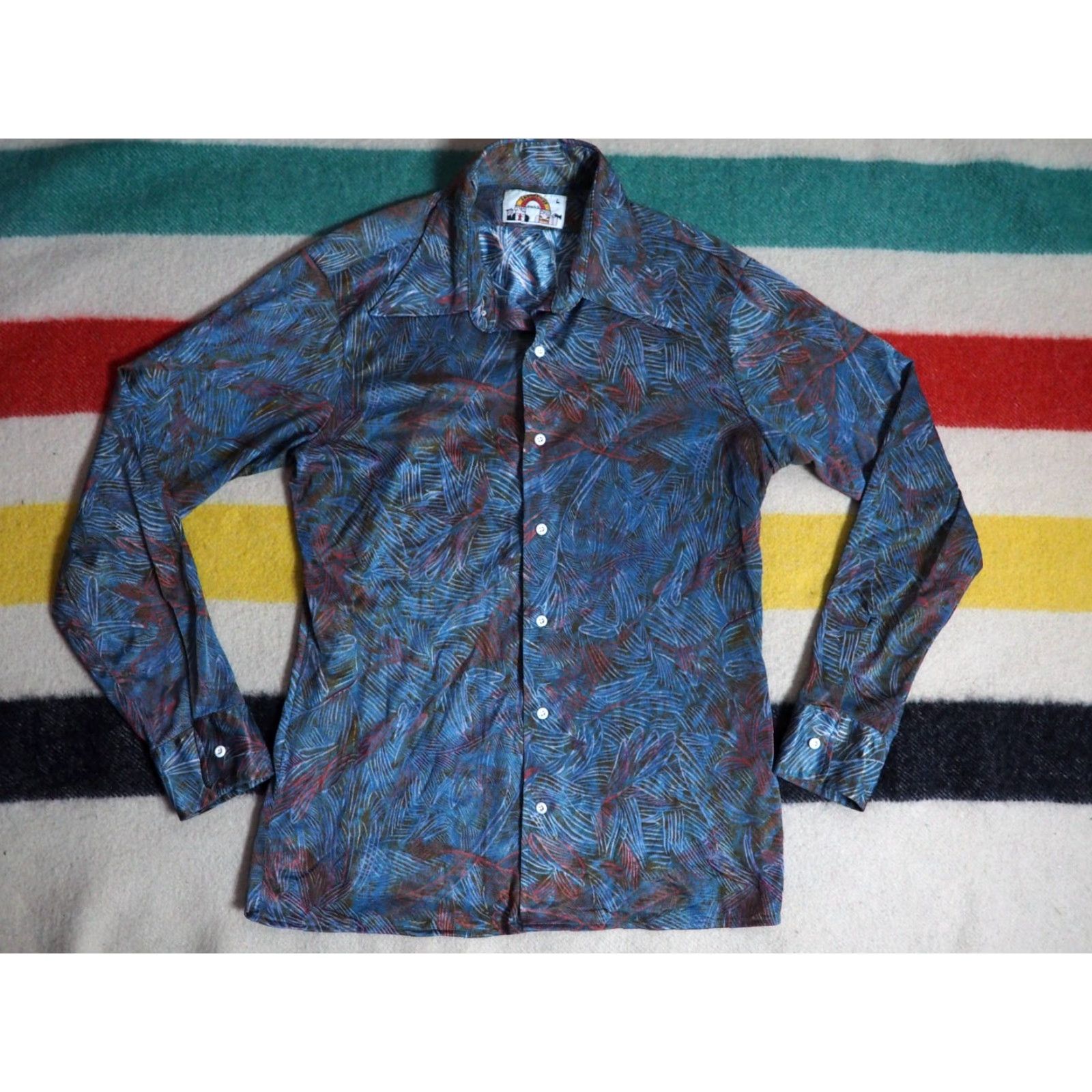 Saturdays NYC VTG Saturdays Shirt M 60s 70s California Floral Fever Poly Hippy Disco Shirt M Size US M / EU 48-50 / 2 - 2 Thumbnail
