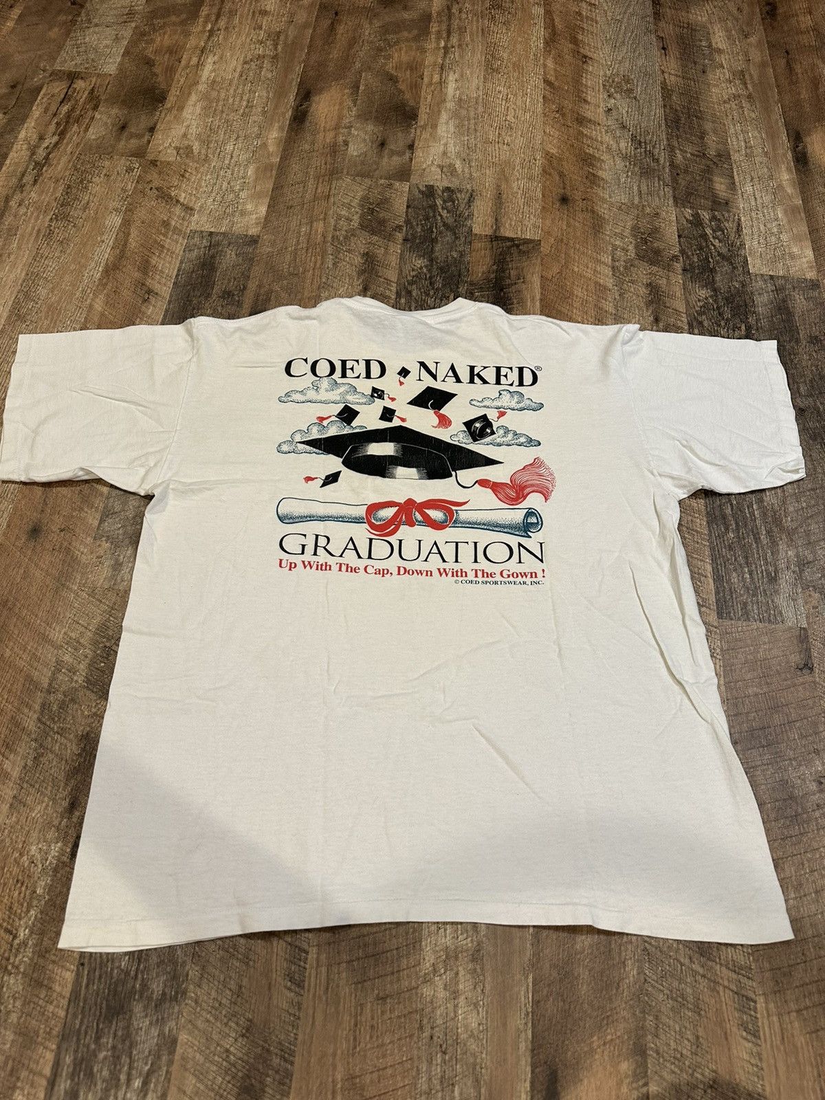 Vintage RARE 90s Coed Naked Sportswear Naked Graduation Shirt USA | Grailed