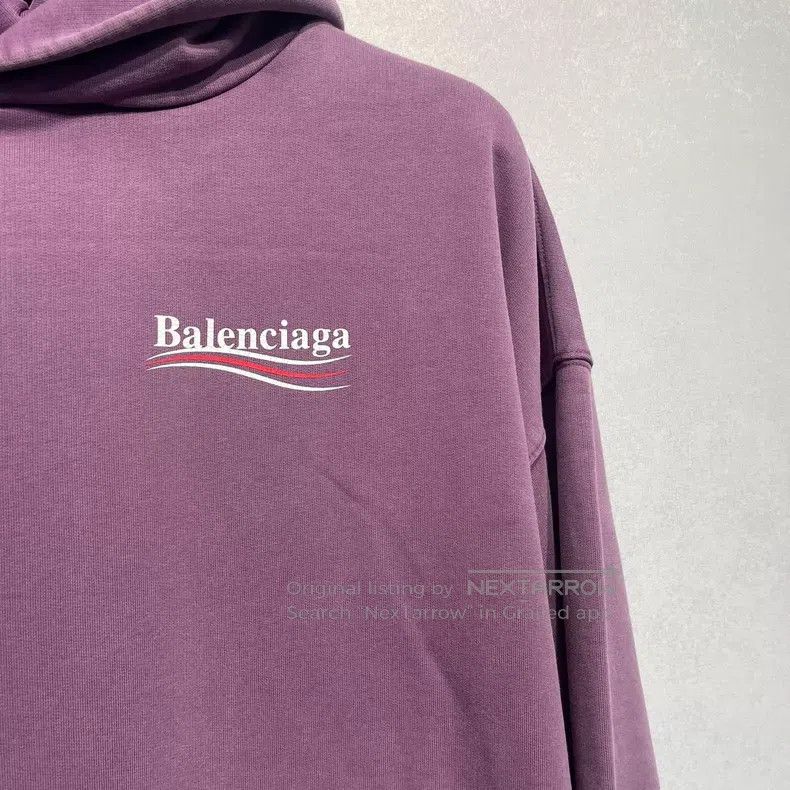 Balenciaga Balenciaga Wave Logo Printed Purple Hoodie Size US M / EU 48-50 / 2 - 3 Thumbnail