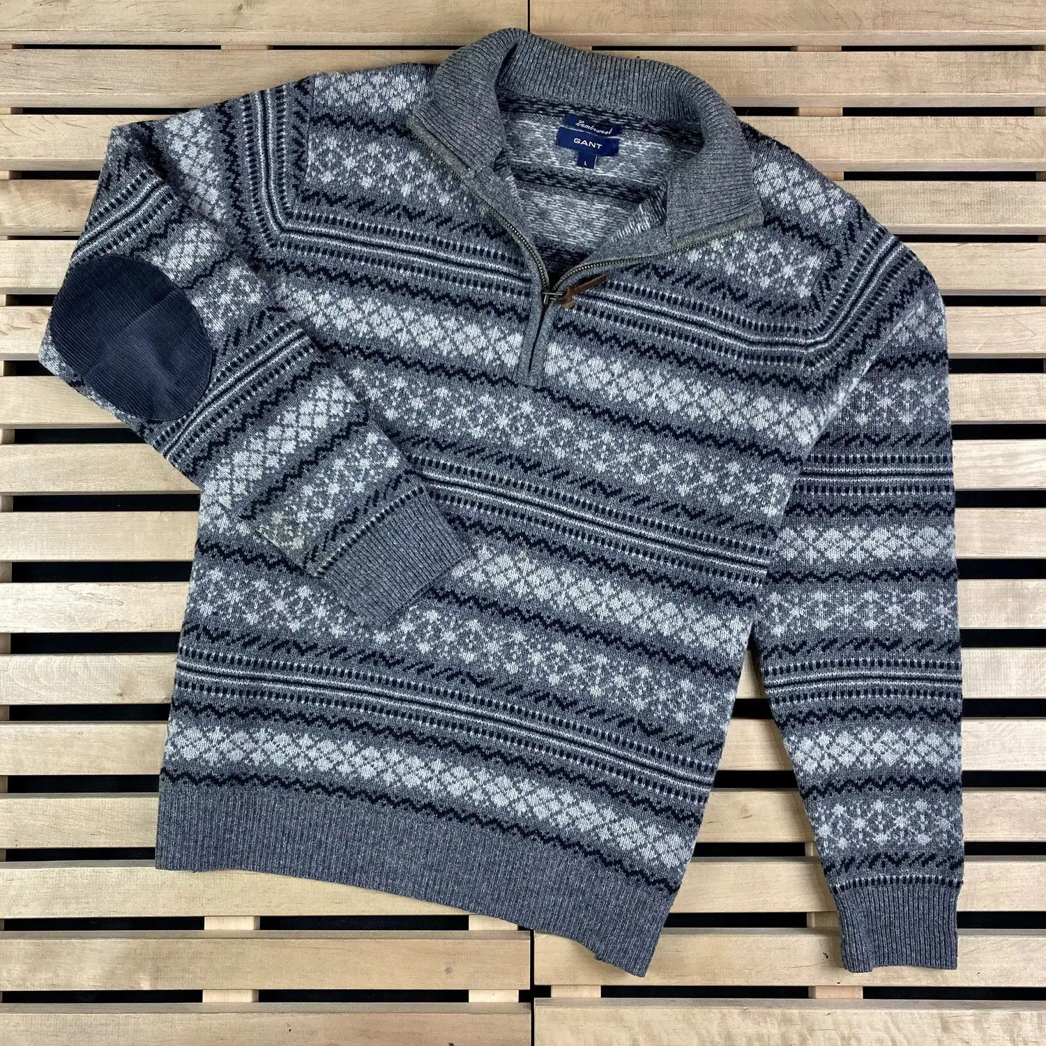 Mens Wool Sweater Pullover Gant Size L