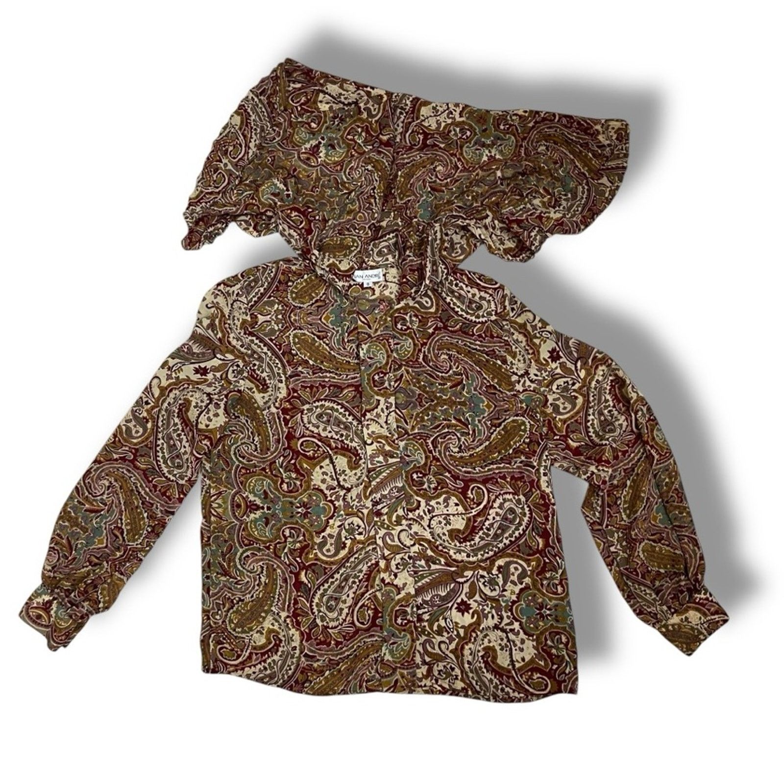 Vintage San André Vintage 90s paisley button up blouse attached cape Size M / US 6-8 / IT 42-44 - 8 Thumbnail