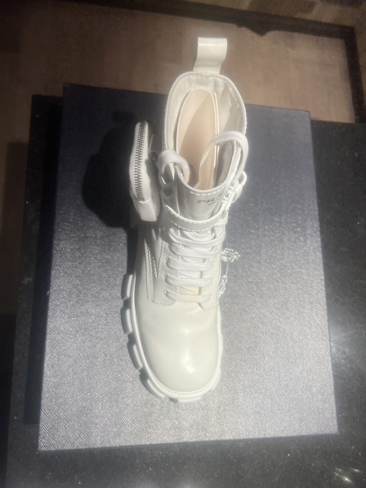 Prada Prada White Monolith leather and Re-Nylon boots with pouch Size US 9.5 / EU 42-43 - 7 Thumbnail