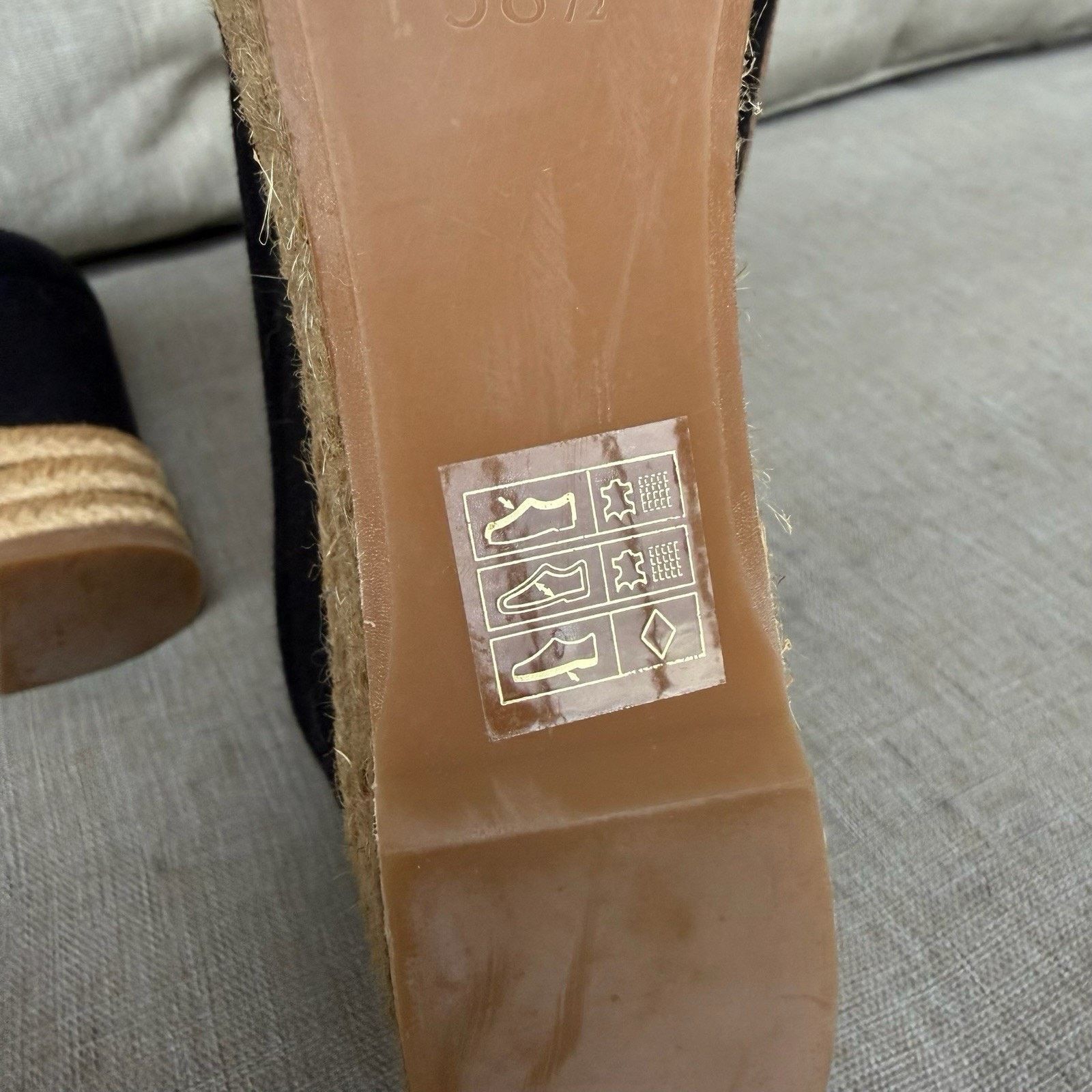 Tory Burch TORY BURCH Majorca Canvas Leather Sandal Pump 9.5 Black Tan Size US 9.5 / IT 39.5 - 10 Thumbnail