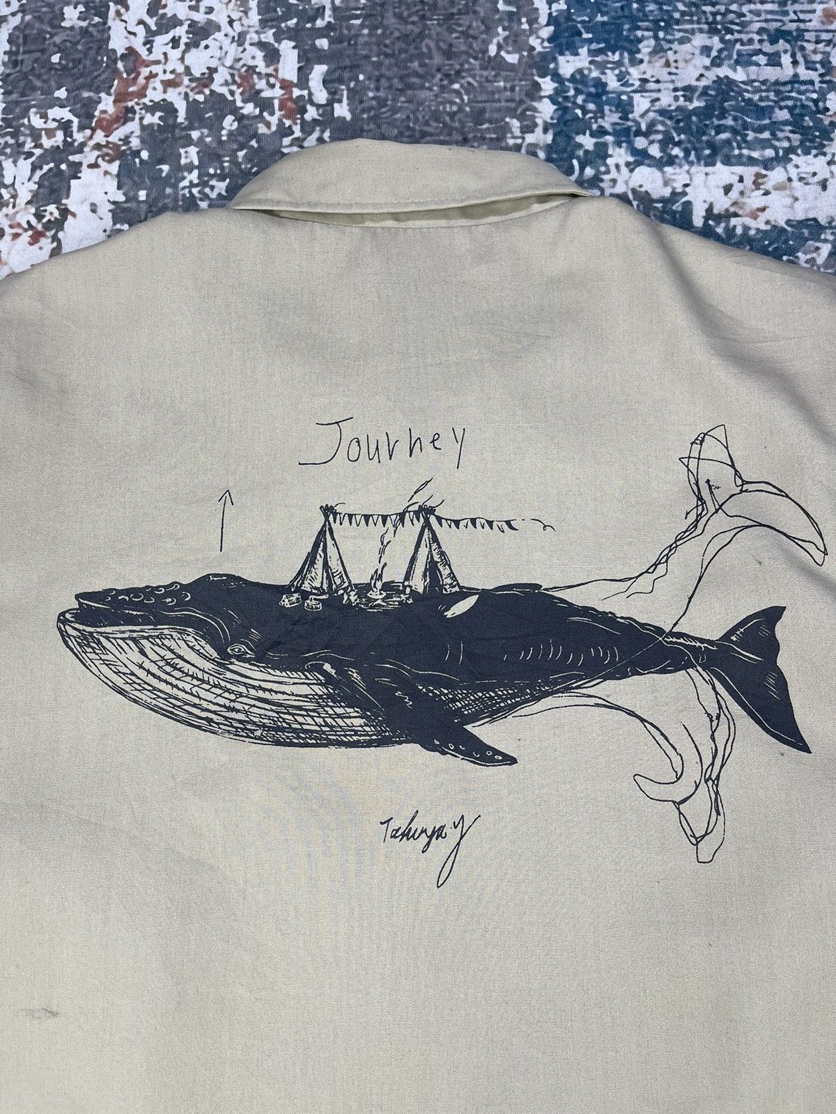 Vintage United Athle Whale Graphic Button Up Work Jacket Size US S / EU 44-46 / 1 - 2 Thumbnail