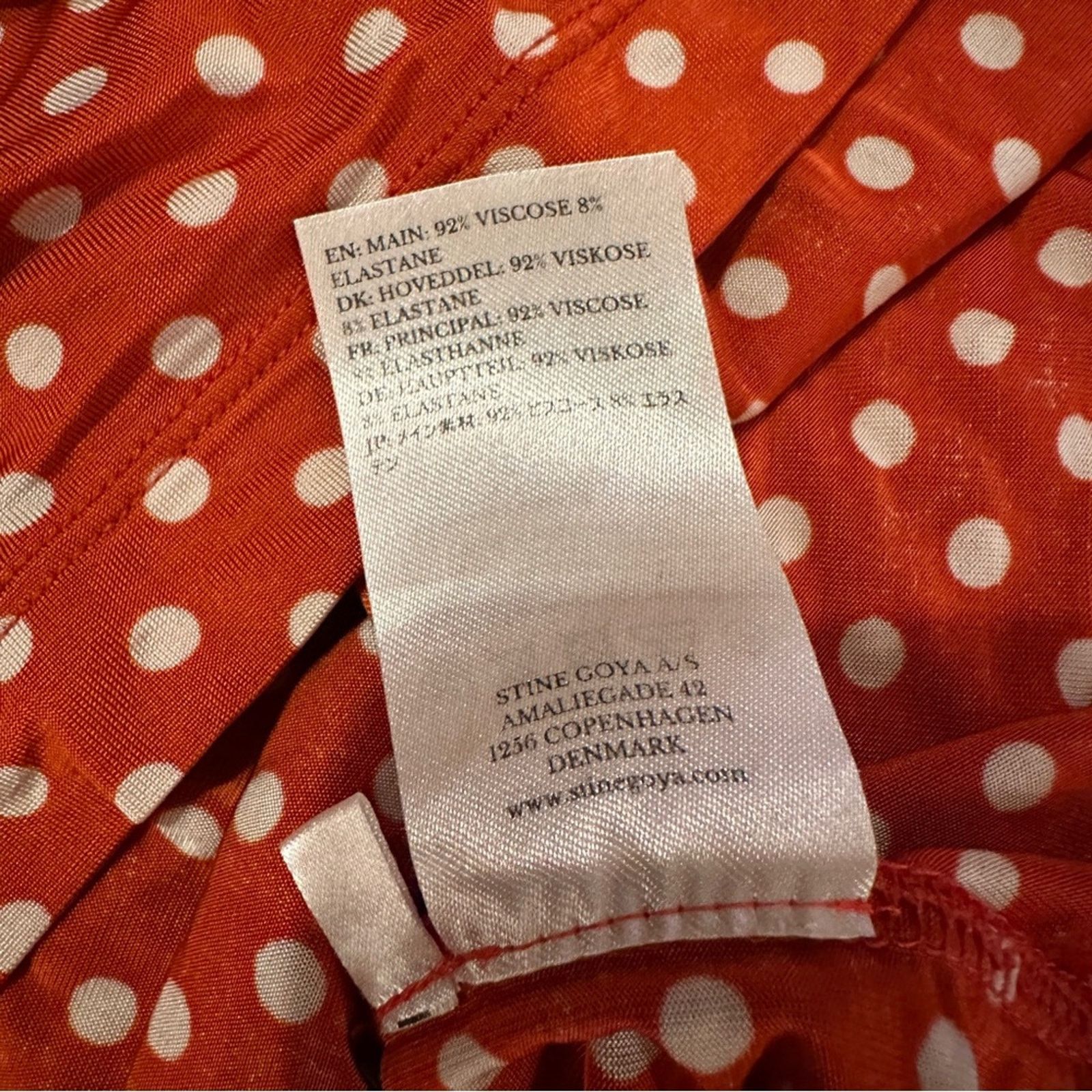 Stine Goya RTR Stine Goya Caitlin Orange & White Polka Dot Midi Dress L Size L / US 10 / IT 46 - 7 Thumbnail