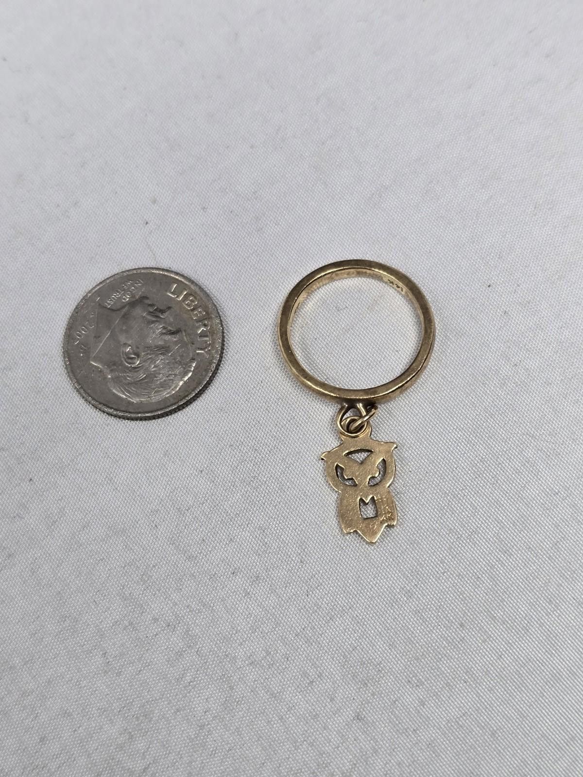 Other James Avery 14K Gold Owl Charm Ring Size 3 Retired Size ONE SIZE - 3 Thumbnail