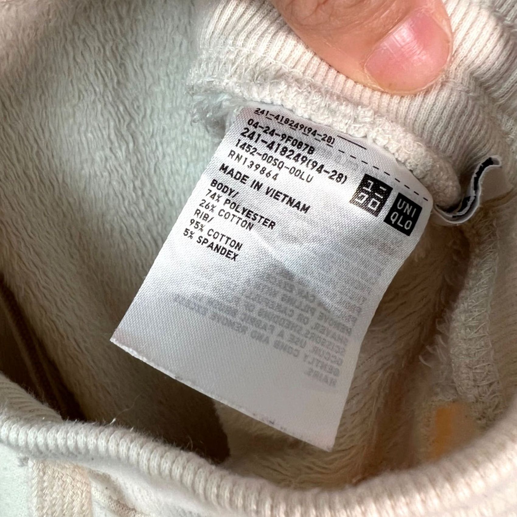 Uniqlo Uniqlo Womens Large Ivory White Jogger SweatPants Drawstring Waist Pants City Women's Size 36" / US 14 / IT 50 - 3 Thumbnail