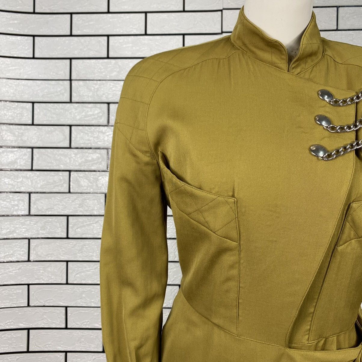 Thierry Mugler 🔥VINTAGE THIERRY MUGLER PARIS WRAP DRESS STRUCTURED CHAIN Size M / US 6-8 / IT 42-44 - 8 Thumbnail