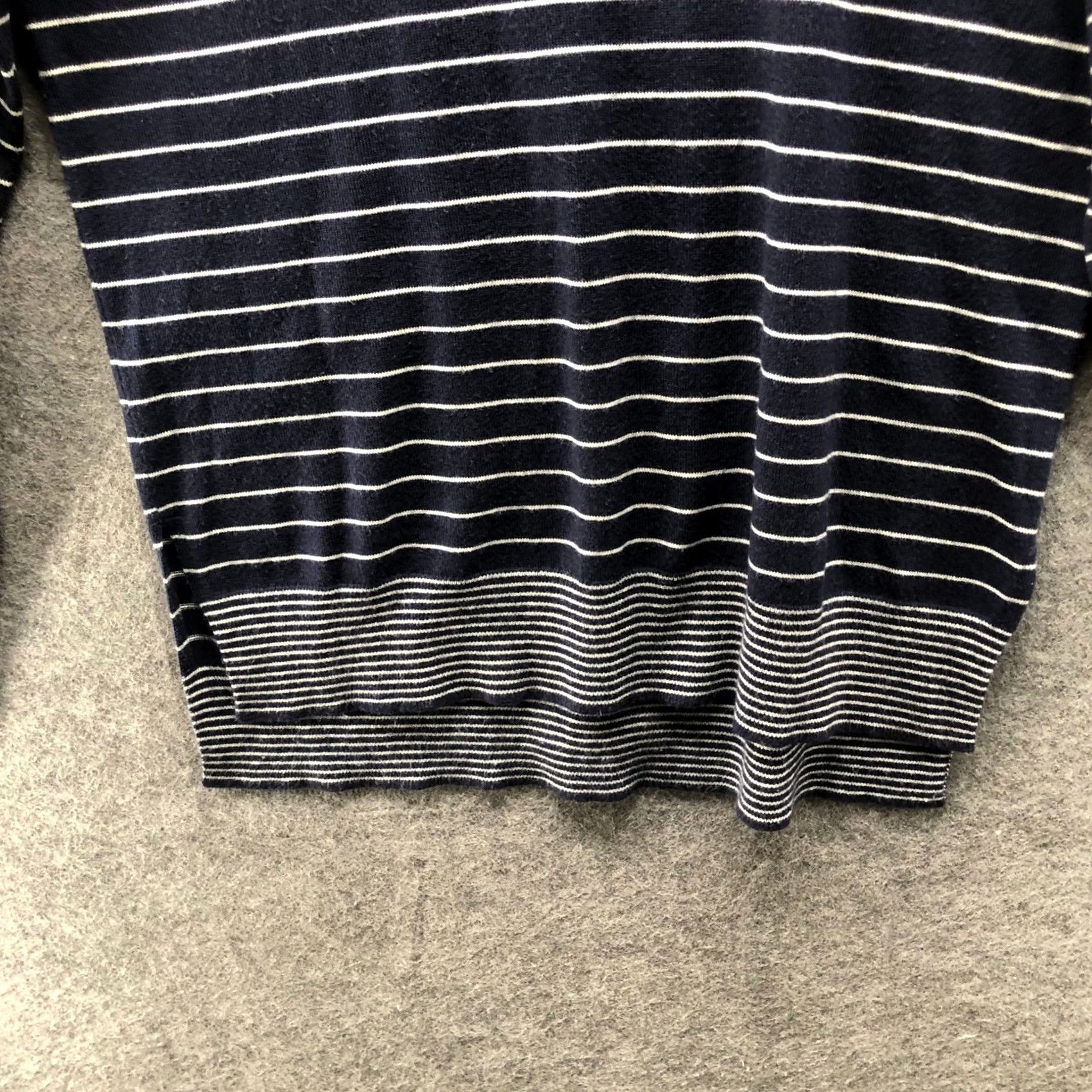 Gap Gap Merino Wool Blend Boat Neck Sweater Womens M Navy Blue Striped Pullover Size M / US 6-8 / IT 42-44 - 4 Thumbnail