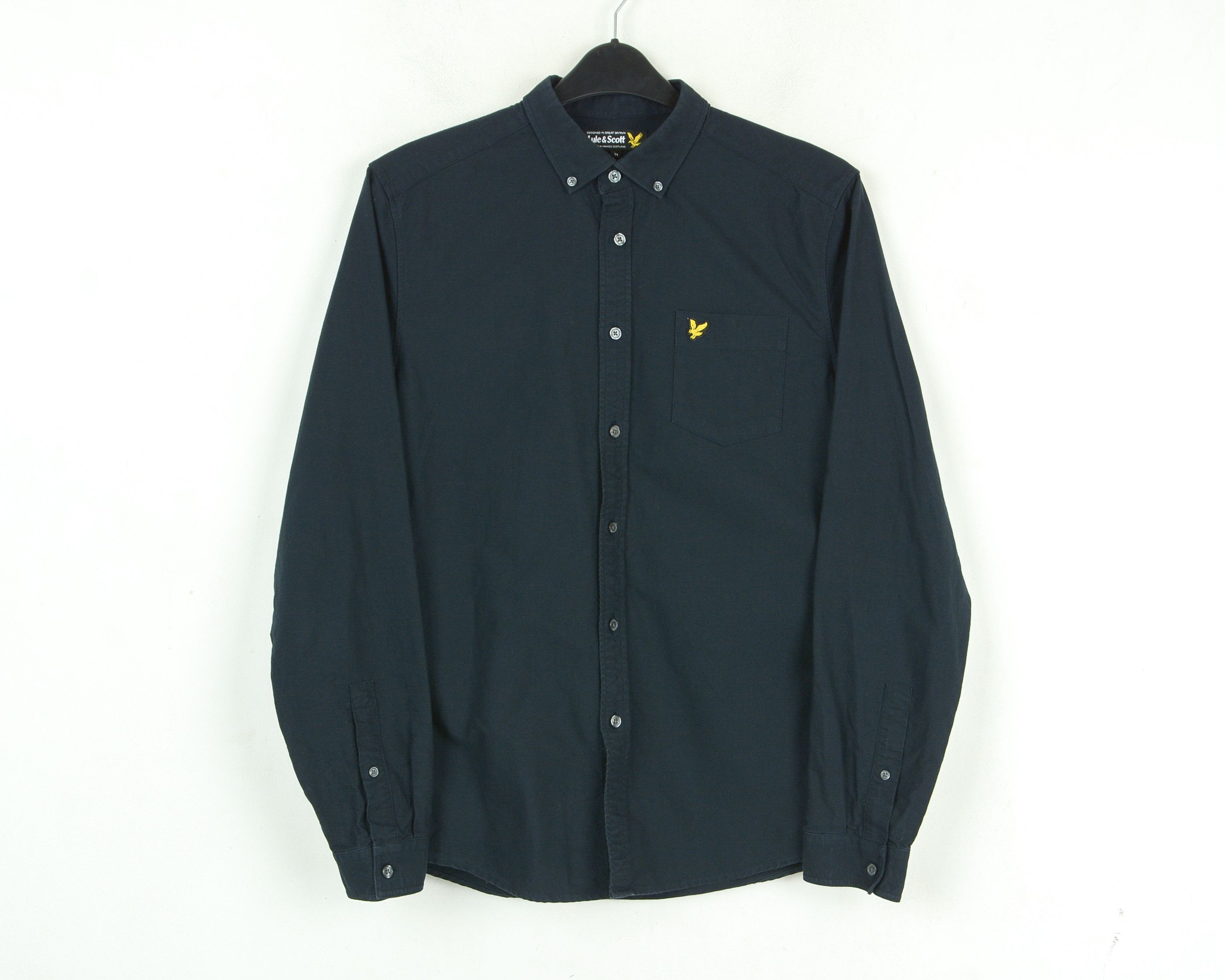 Lyle & Scott Button Up Shirt M Long Sleeved Formal Cotton Navy Blue Top Size US M / EU 48-50 / 2 - 1 Thumbnail