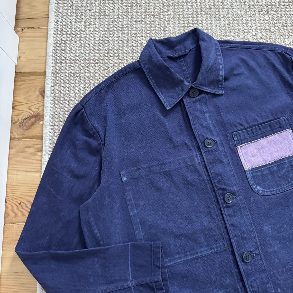 French vintage herringbone faded works chore jacket
