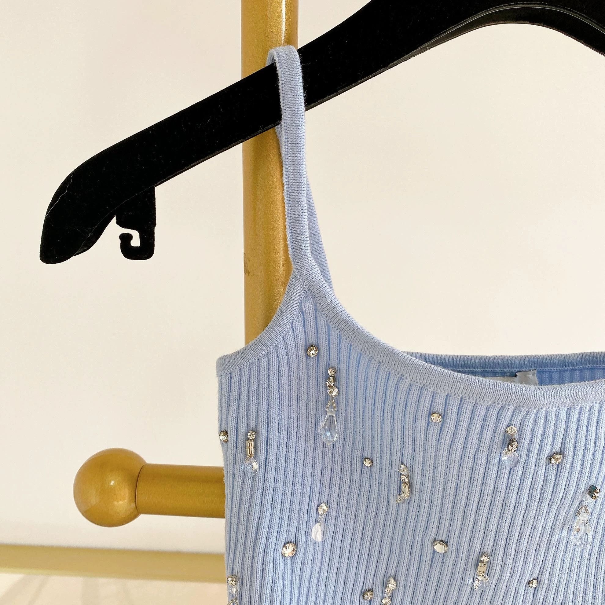 Miu Miu MIUMIU blue knit camisole 38 Size XS / US 0-2 / IT 36-38 - 4 Thumbnail