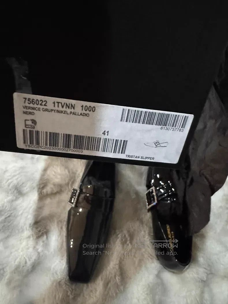 Saint Laurent Paris Saint Laurent Paris Crystal Buckle Loafers Leather Shoes Size US 8 / EU 41 - 9 Thumbnail