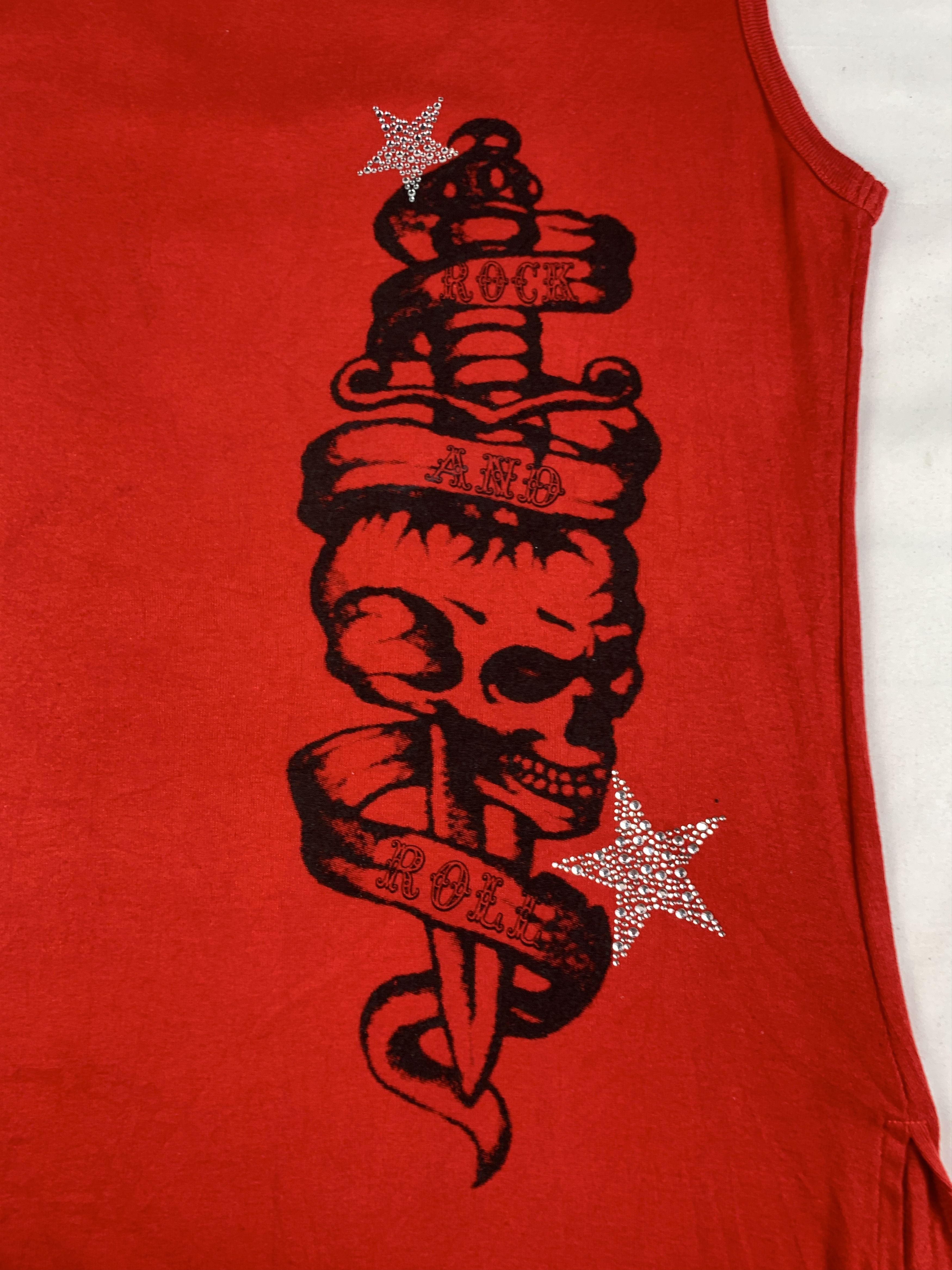 Japanese Brand Chorus Skull Red Zip Tattoo Dress (L) Size L / US 10 / IT 46 - 6 Thumbnail