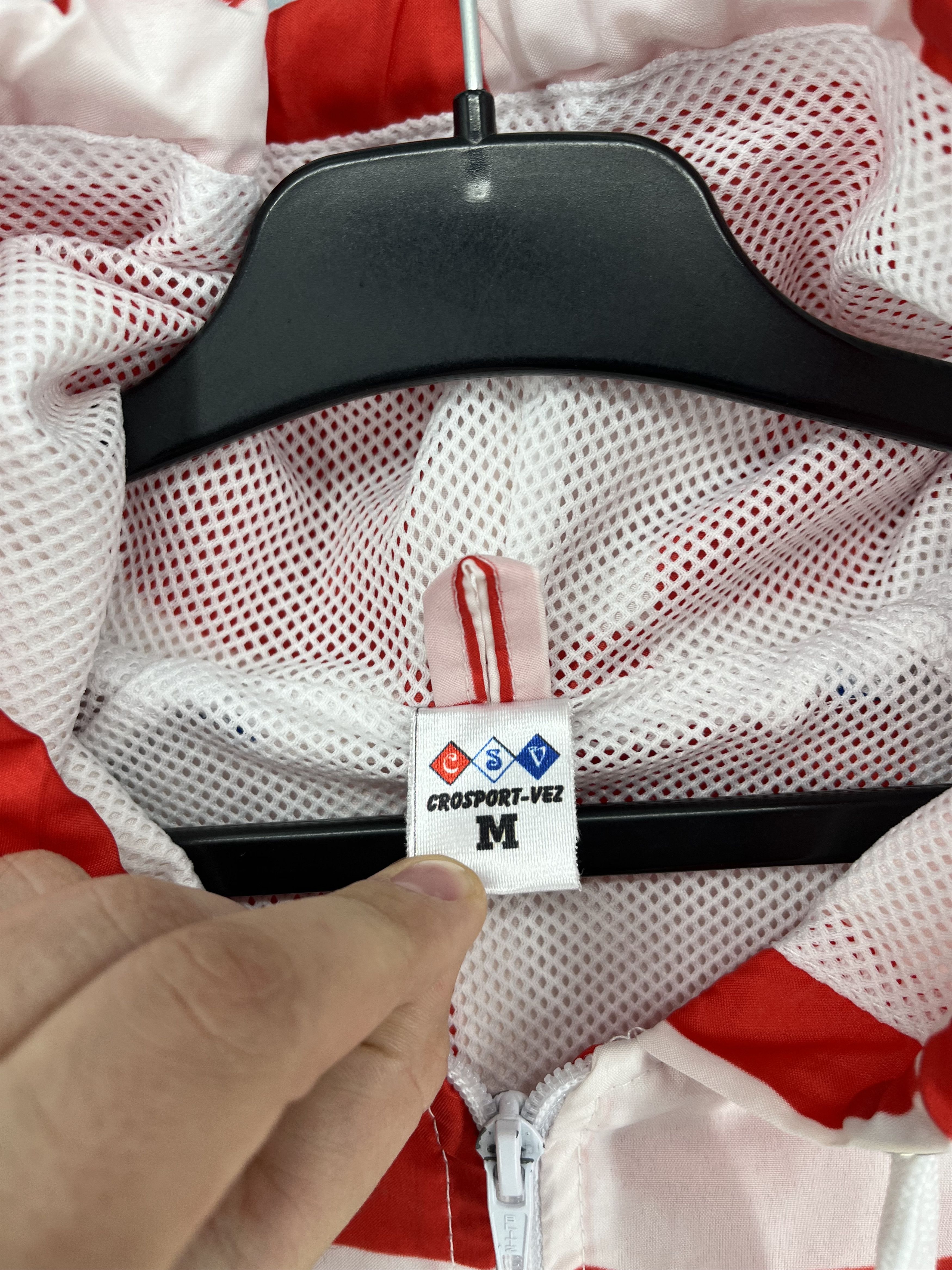 Vintage Croatia CroSport Vez Checkered Hooded Windbreaker Jacket Size US M / EU 48-50 / 2 - 7 Thumbnail