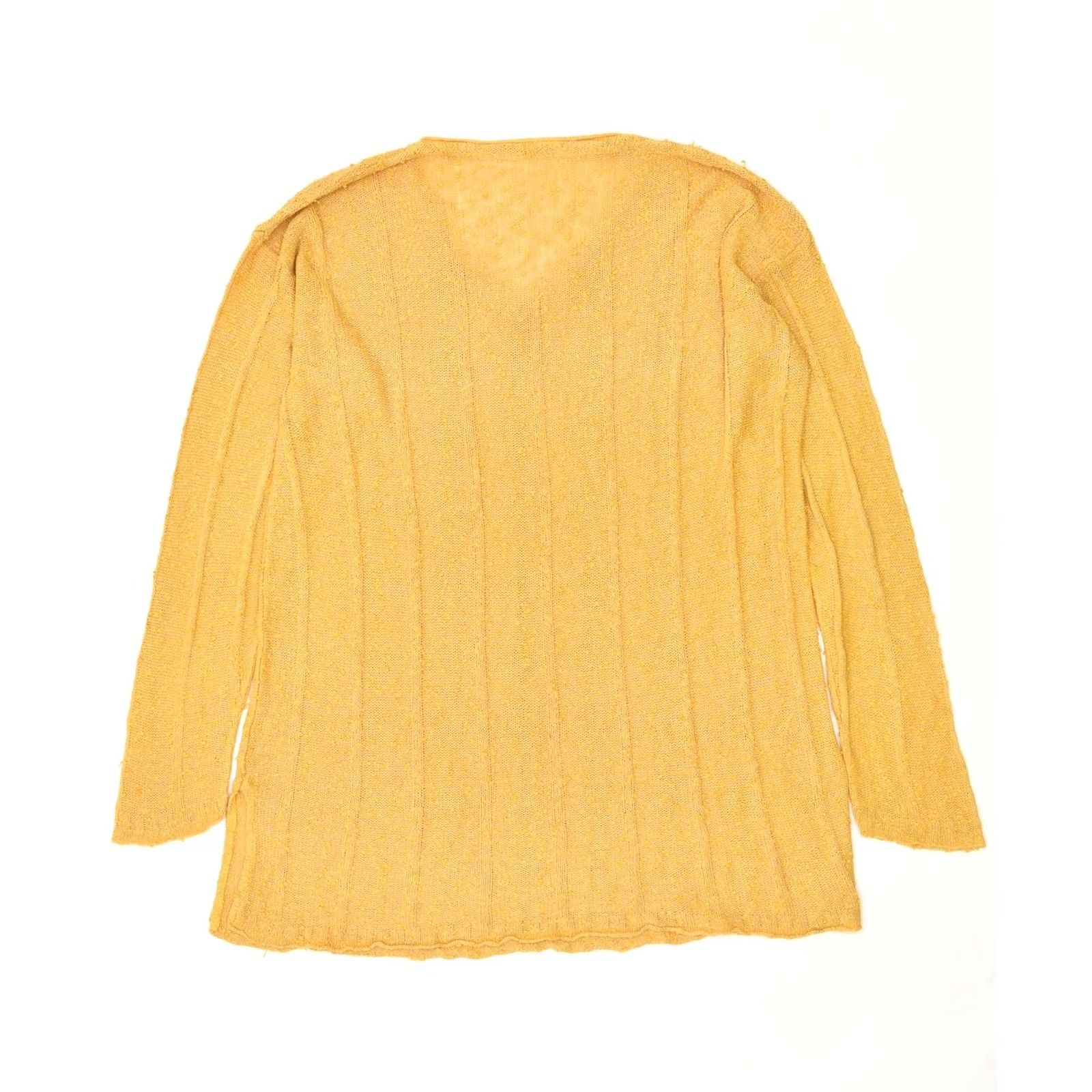 Vintage VINTAGE Womens Jumper Sweater UK 18 XL Yellow V-Neck Size XL / US 12-14 / IT 48-50 - 2 Thumbnail