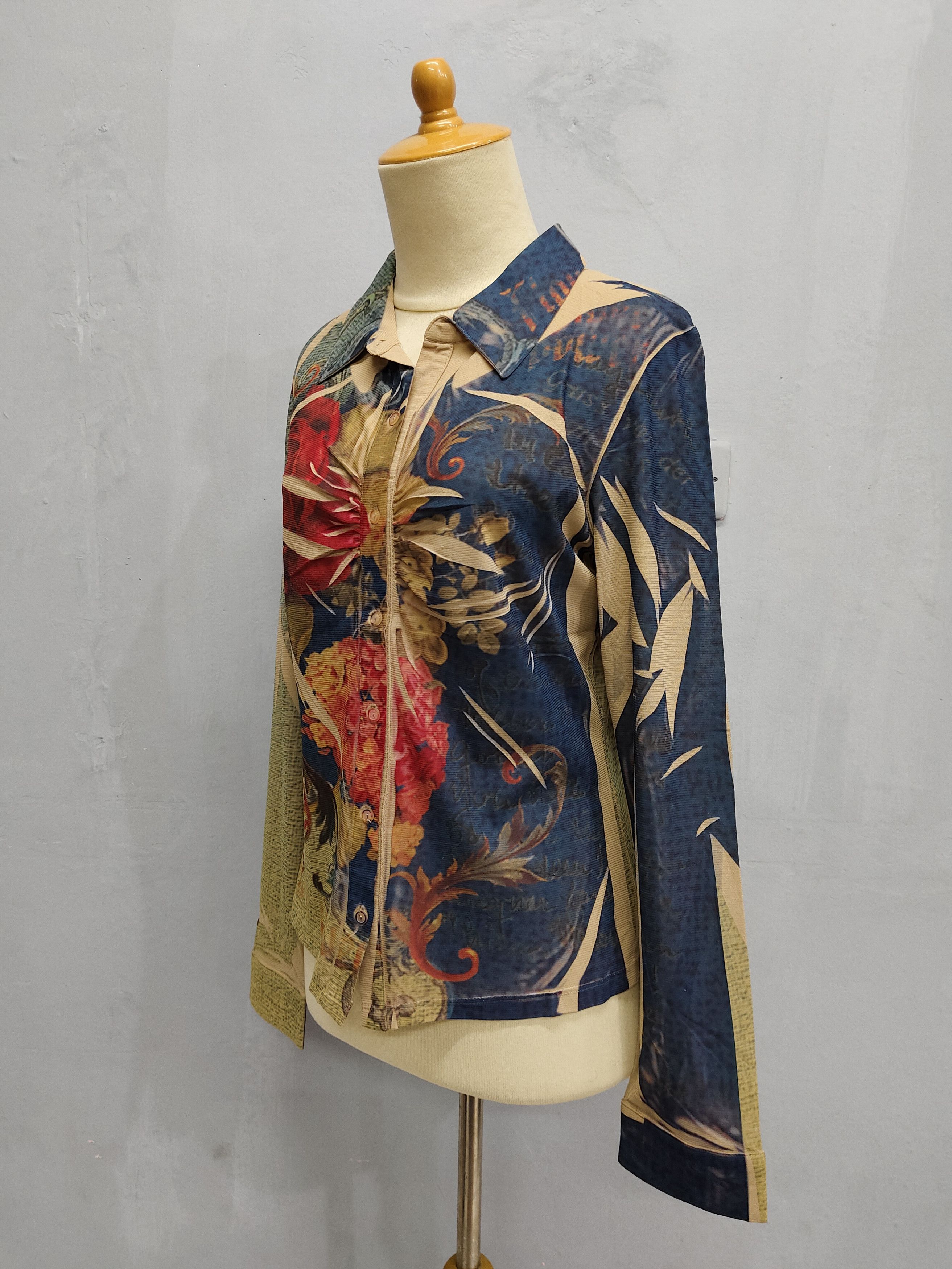 Arts & Science 💥 Vtg Ivy Florals Art Graphic Print Long Shirt Size L / US 10 / IT 46 - 3 Thumbnail
