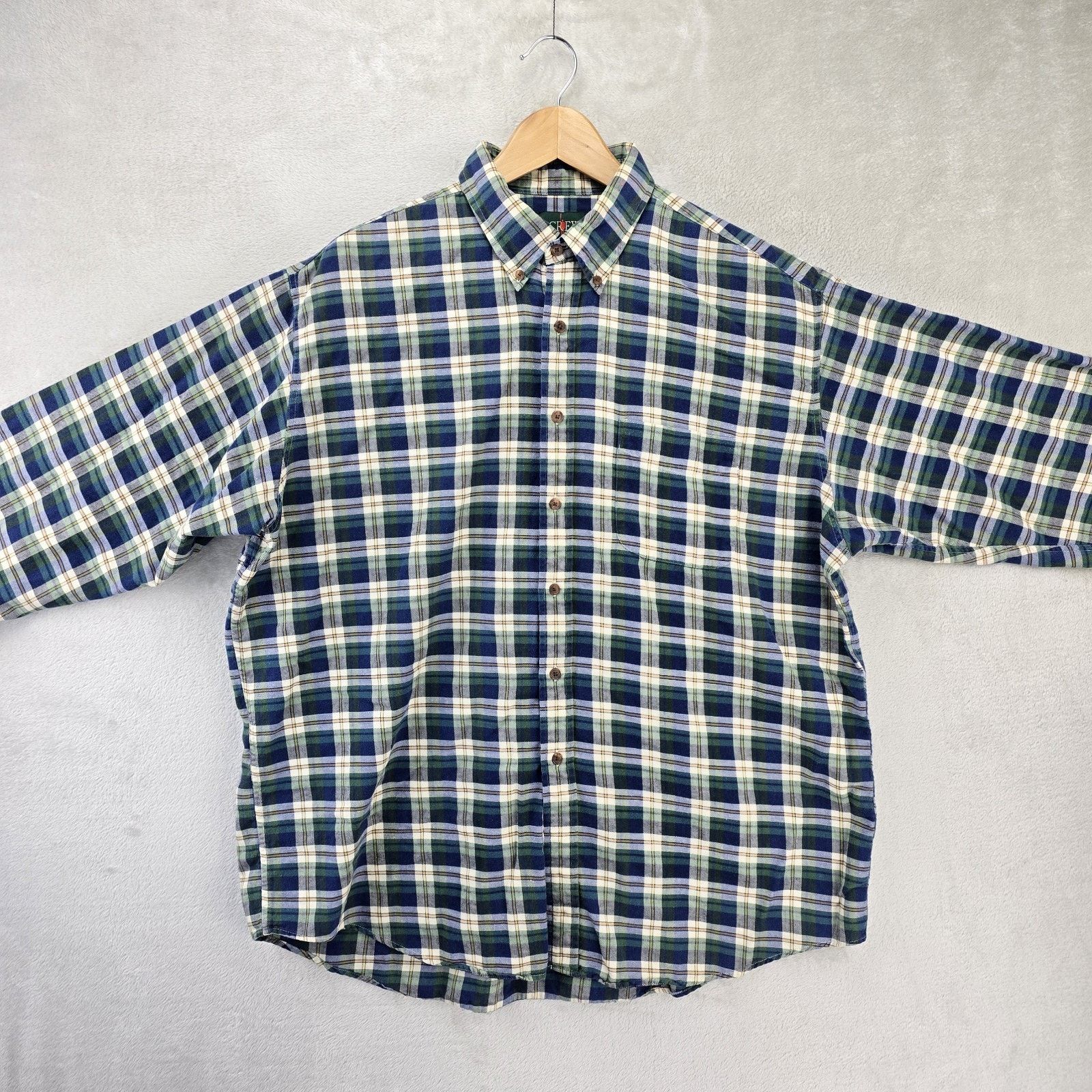 J.Crew Vintage J Crew Oarsman Plaid Shirt XL Blue Green Long Sleeve Size US XL / EU 56 / 4 - 2 Thumbnail