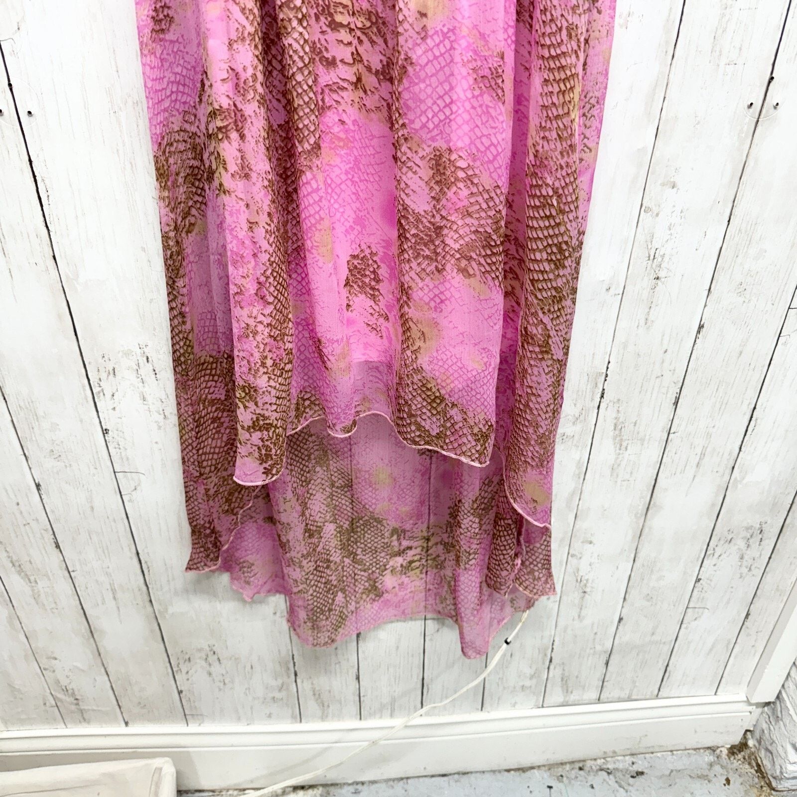 Vintage Jessica Taylor Dress LG Pink High Low Maxi Sleeveless Sheer Size L / US 10 / IT 46 - 4 Thumbnail