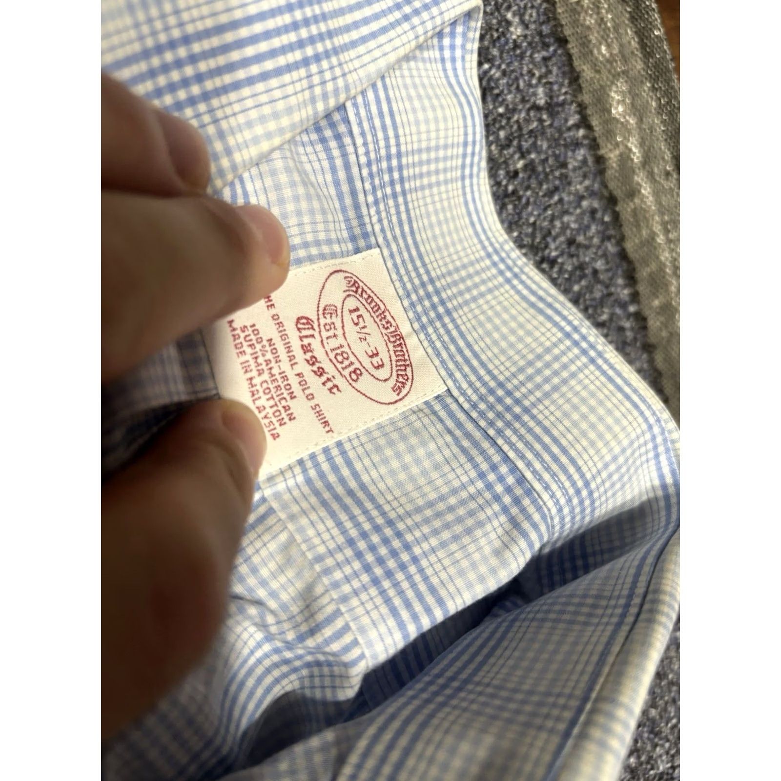 Brooks Brothers Brooks Brothers Regent Dress Shirt Mens 15.5-33 Button-Down Non Iron Striped Purple Cotton Spandex Supima Regular Shirt Mens Size 42R - 2 Thumbnail