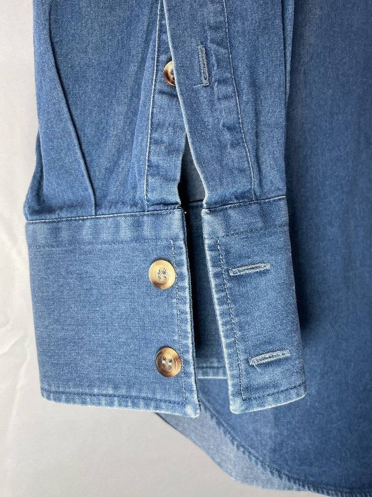 Brunello Cucinelli BRUNELLO CUCINELLI Basic Fit Distressed Denim Cotton Shirt Size US L / EU 52-54 / 3 - 6 Thumbnail