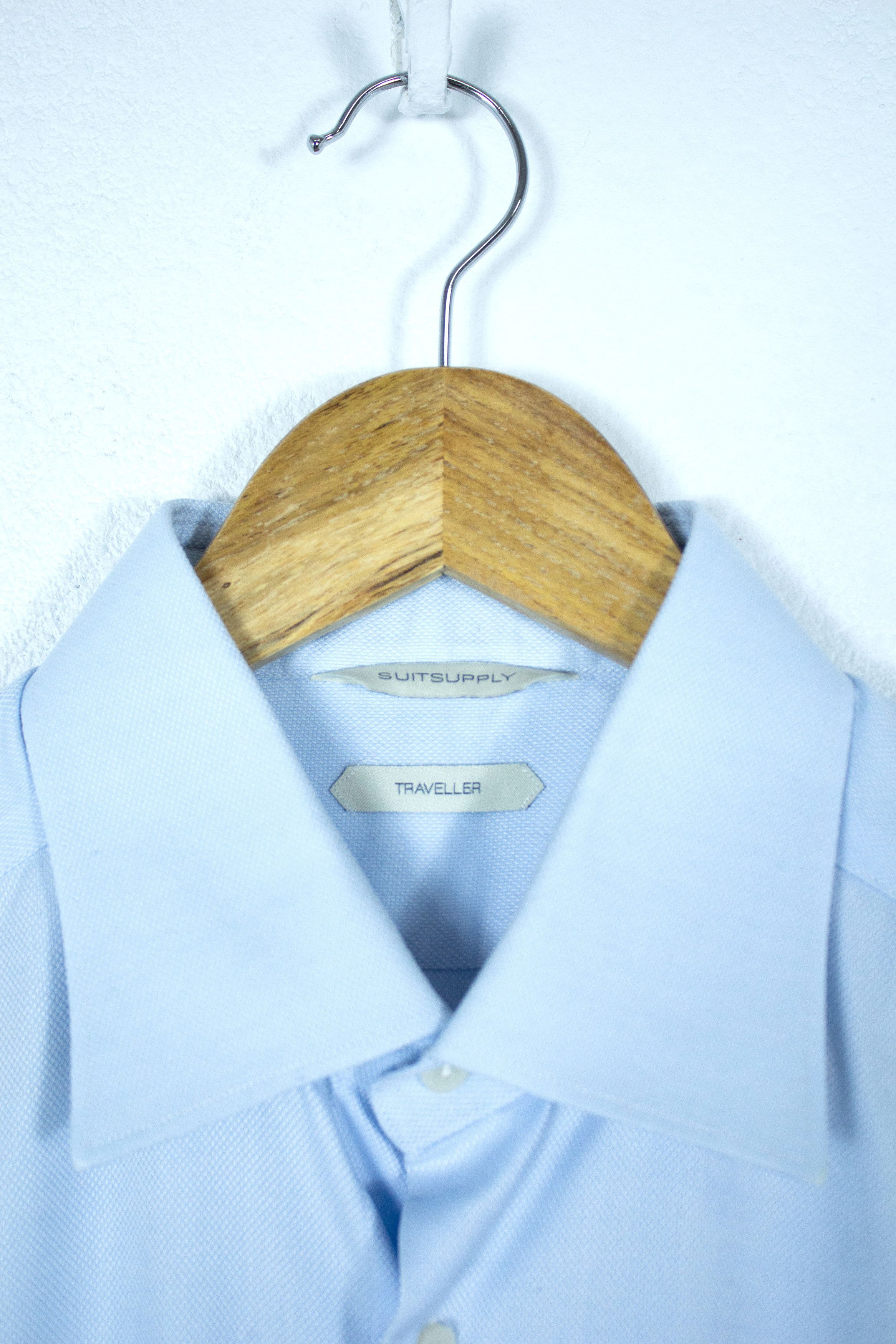 Suitsupply Suitsupply Blue Traveller Cotton Formal Shirt Size US L / EU 52-54 / 3 - 3 Thumbnail