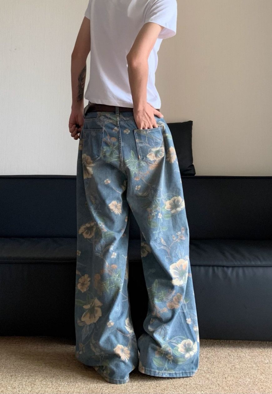Other Unisex Retro floral jeans Size US 30 / EU 46 - 4 Thumbnail