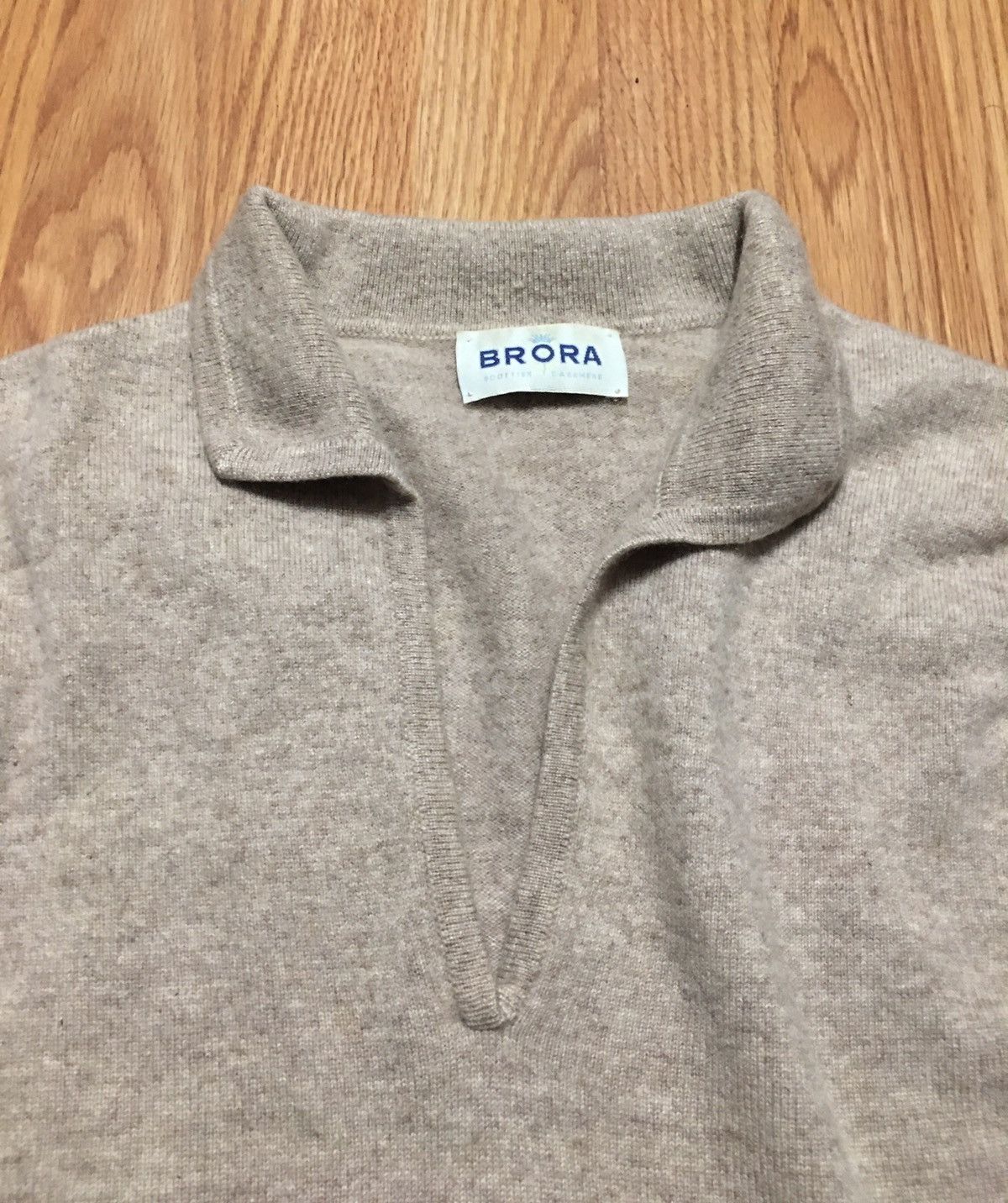 Designer BRORA Scottish Cashmere Beige Jumper Sweater Size S / US 4 / IT 40 - 6 Thumbnail