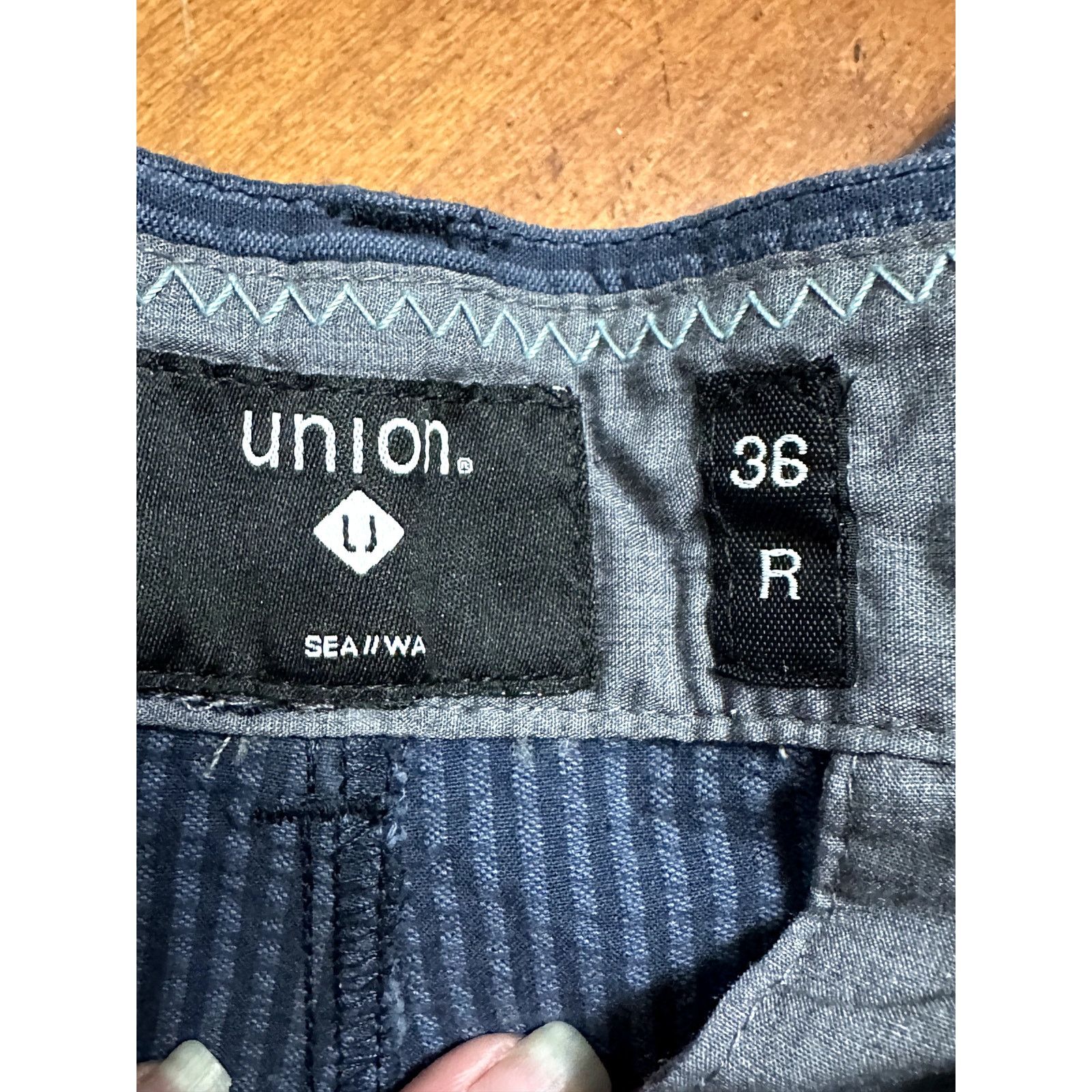 Other Union Striped Chino Short Belt Loop Blue/Black Men's 36 NWT Size US 36 / EU 52 - 8 Thumbnail