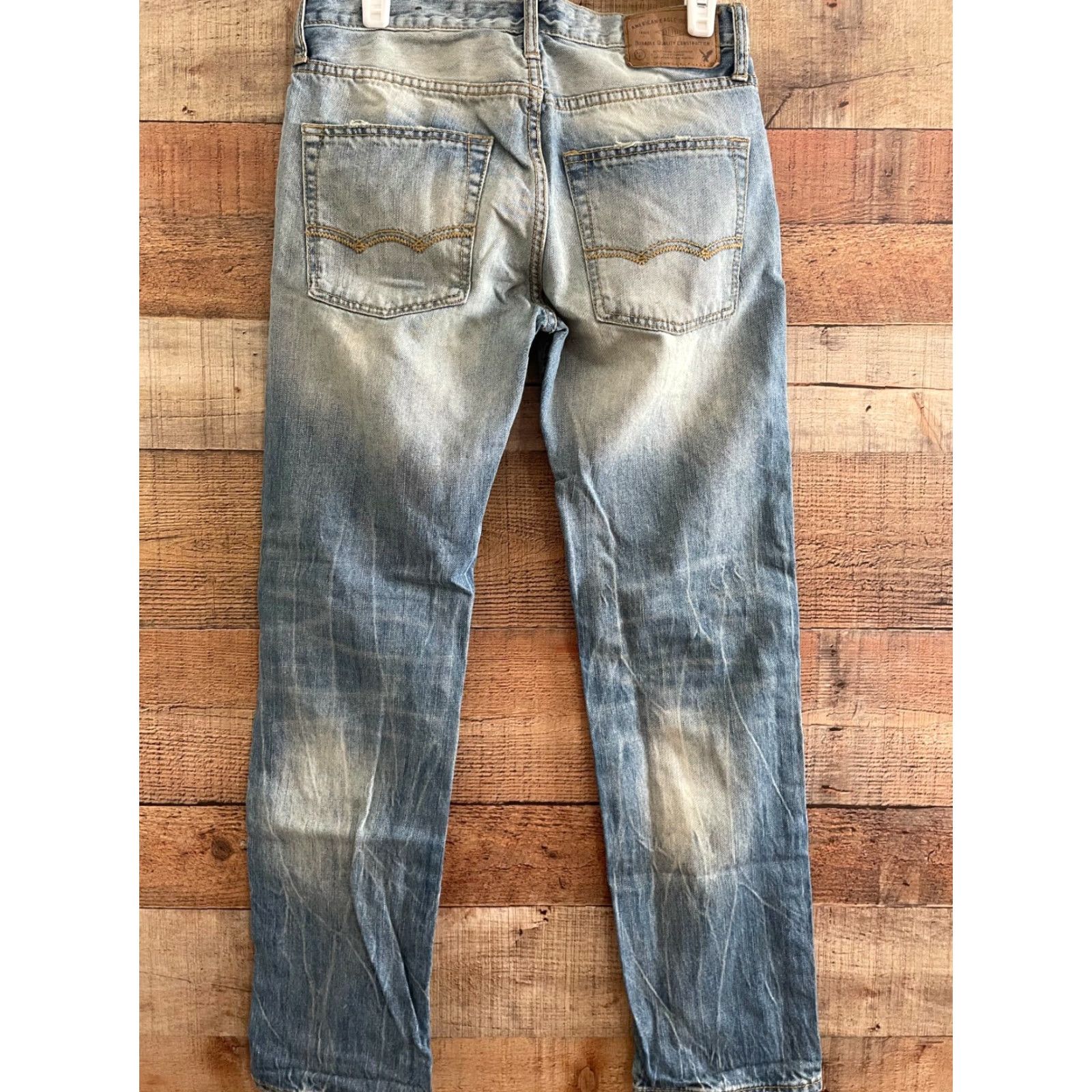 American Eagle Outfitters AMERICAN EAGLE OUTFITTERS MADE TO LAST DESTROYED WASH SLIM JEANS 28 X 30 Size US 28 / EU 44 - 2 Thumbnail