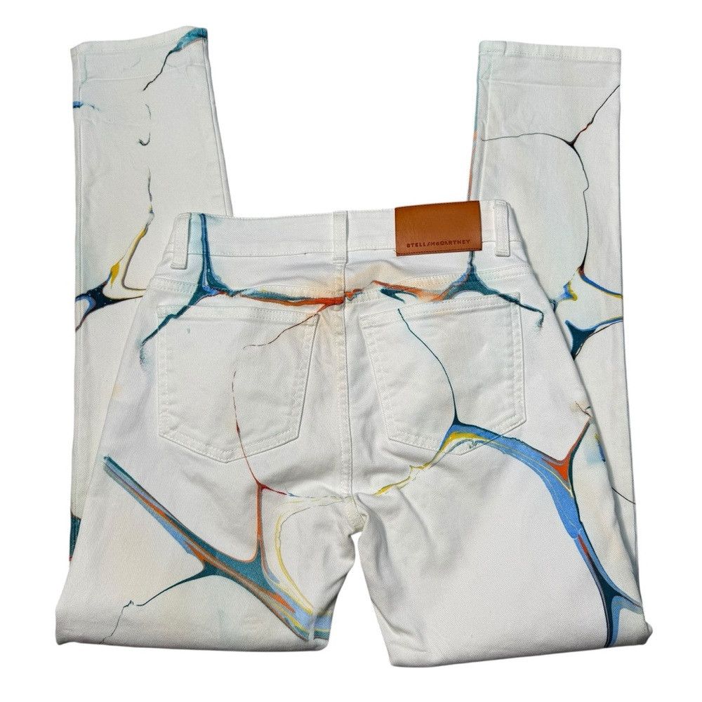 Stella McCartney Stella McCartney Mid Rise Marble Print White Jeans Made In Size 24" / US 00 / IT 34 - 5 Thumbnail