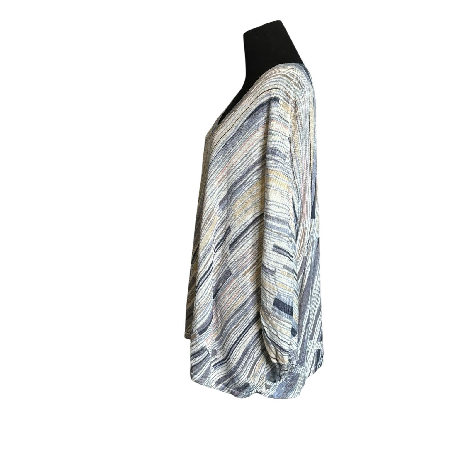 NIC+ZOE Nic + Zoe blue stripes lightweight tunic sweater size 3X Size 3XL / US 20-22 - 6 Thumbnail