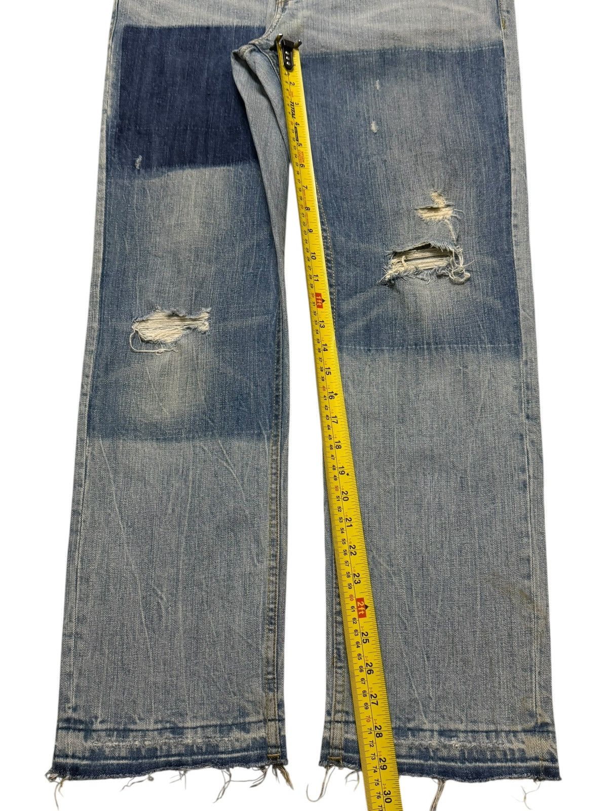 Number (N)ine Vintage Y2K Japanese Brand Blue Faded Wash Distress Straight Size US 34 / EU 50 - 10 Thumbnail