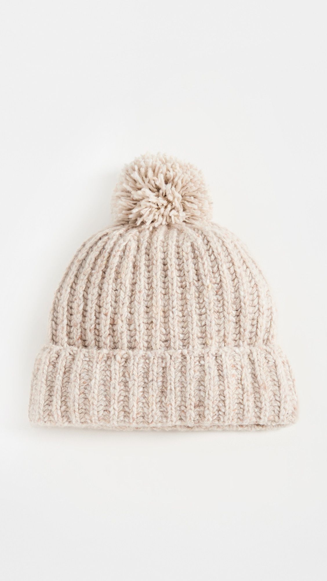 image of Redone New Re/done Unisex Pom Pom Beanie in Cream, Women's