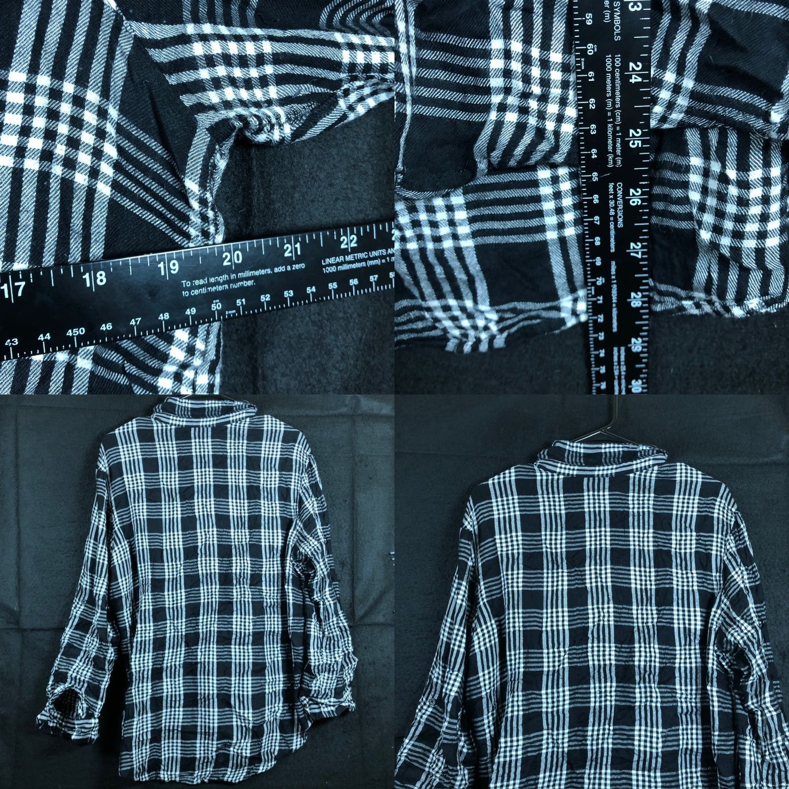 Express Express Shirt Women Black White Plaid Button-Down Roll Tab Sleeve Medium Size M / US 6-8 / IT 42-44 - 8 Thumbnail