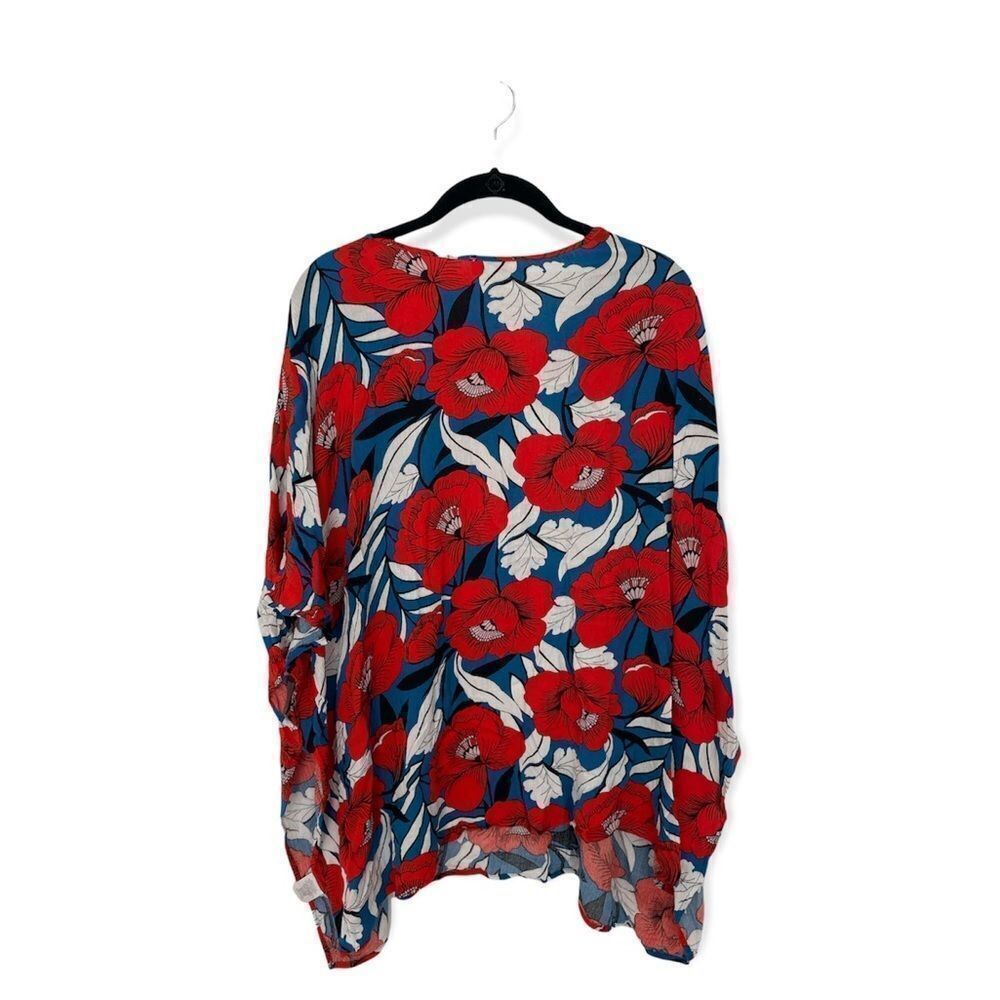 Other Umgee Bold Red Floral Kimono-Style Blouse / Cover-Up – Size Size S / US 4 / IT 40 - 3 Thumbnail