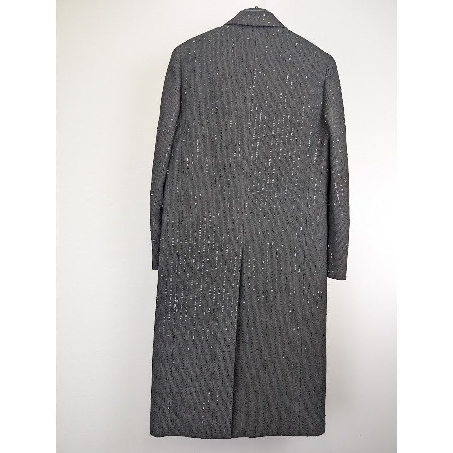 Saint Laurent Paris o1rshd1 Tweed Rayure Long Coat in Noir Brilliant Size US M / EU 48-50 / 2 - 14 Thumbnail