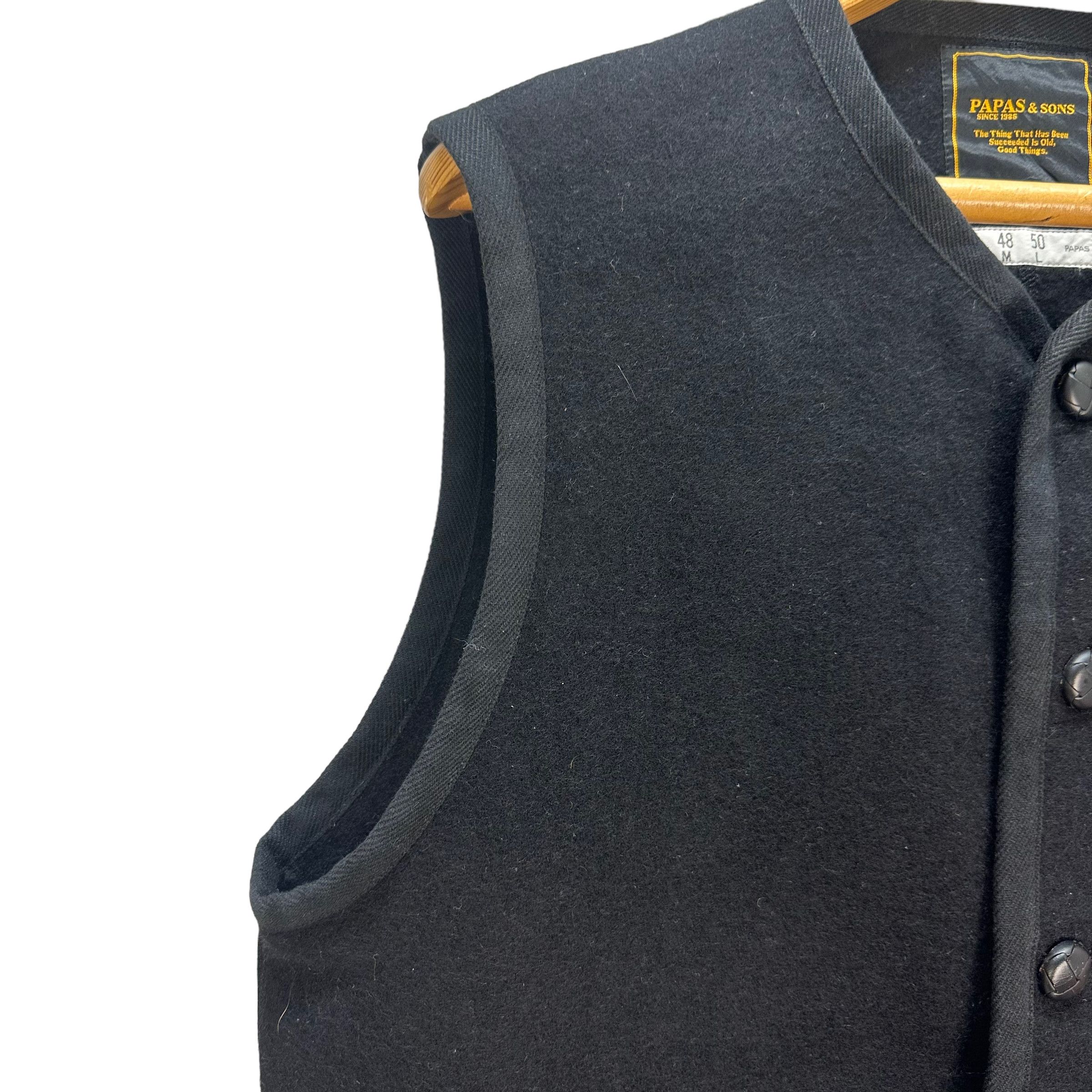 Japanese Brand PAPAS & SON WOOL BLEND VEST #8114-202 Size US S / EU 44-46 / 1 - 5 Thumbnail