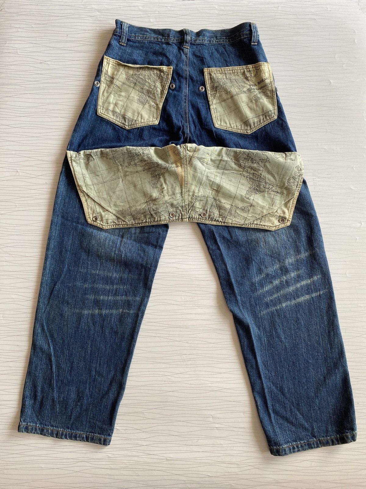JNCO Vintage Y2K SOUL BREAK Denim Baggy Jeans Buckle Back Size US 30 / EU 46 - 12 Thumbnail