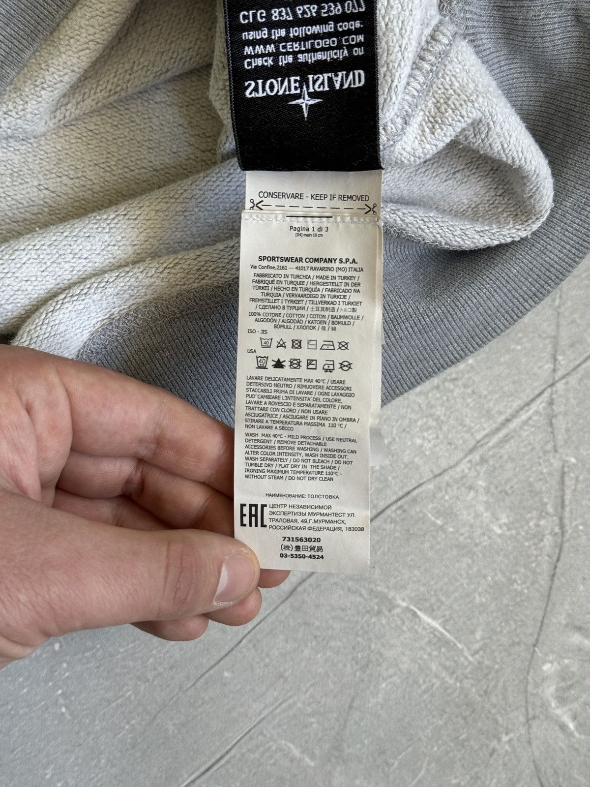Stone Island Stone Island Grey Sweatshirt Crewneck Distressed Size US M / EU 48-50 / 2 - 18 Thumbnail