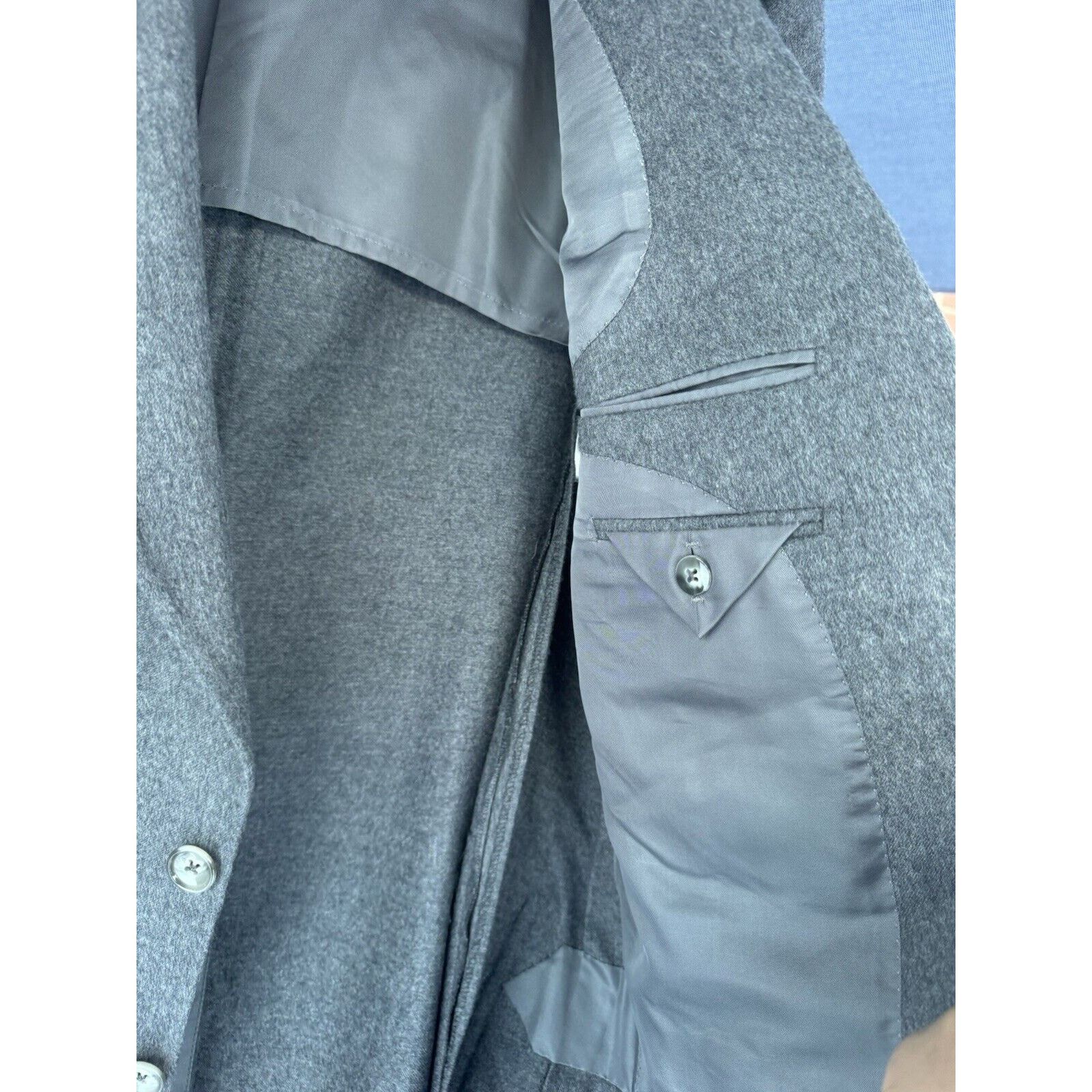 Tom Ford Tom Ford PeakLapel Cashmere GrayFlannel Shelton Jacket 56/46 Size 46L - 5 Thumbnail