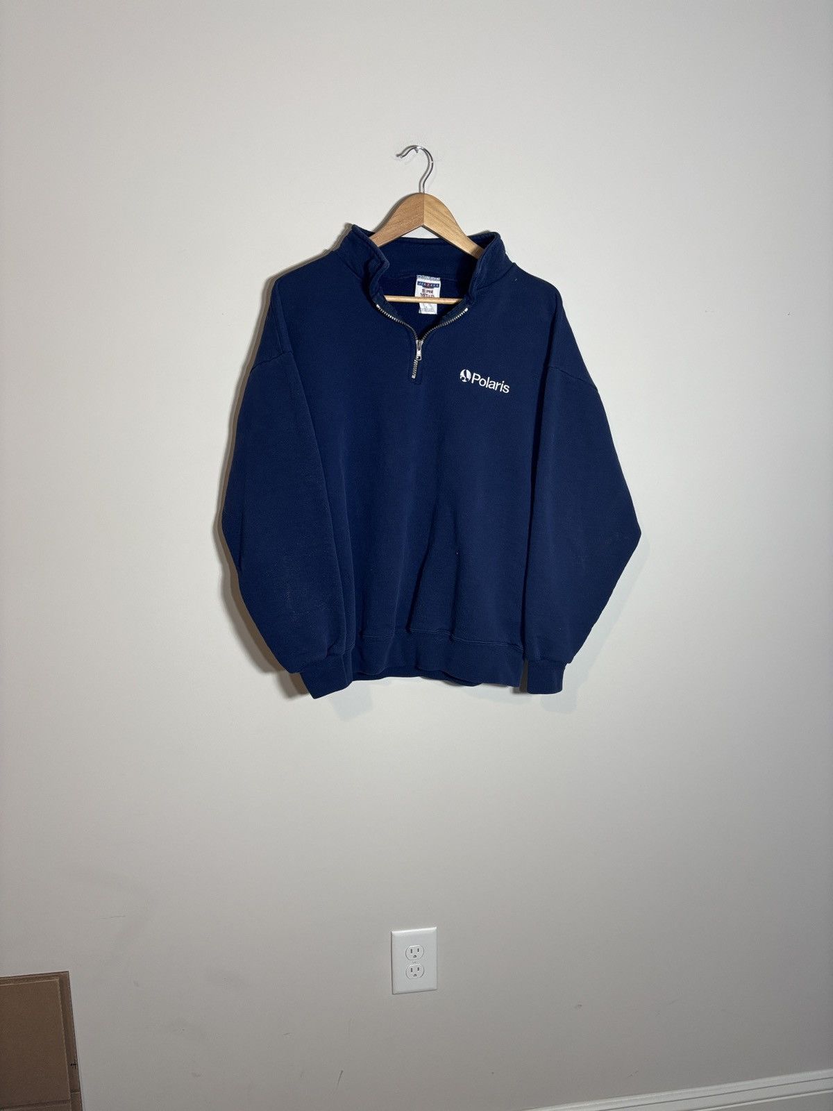 Vintage Vintage Polaris Quarter Zip Sweatshirt Jerzees Super Sweats Size US XL / EU 56 / 4 - 1 Thumbnail