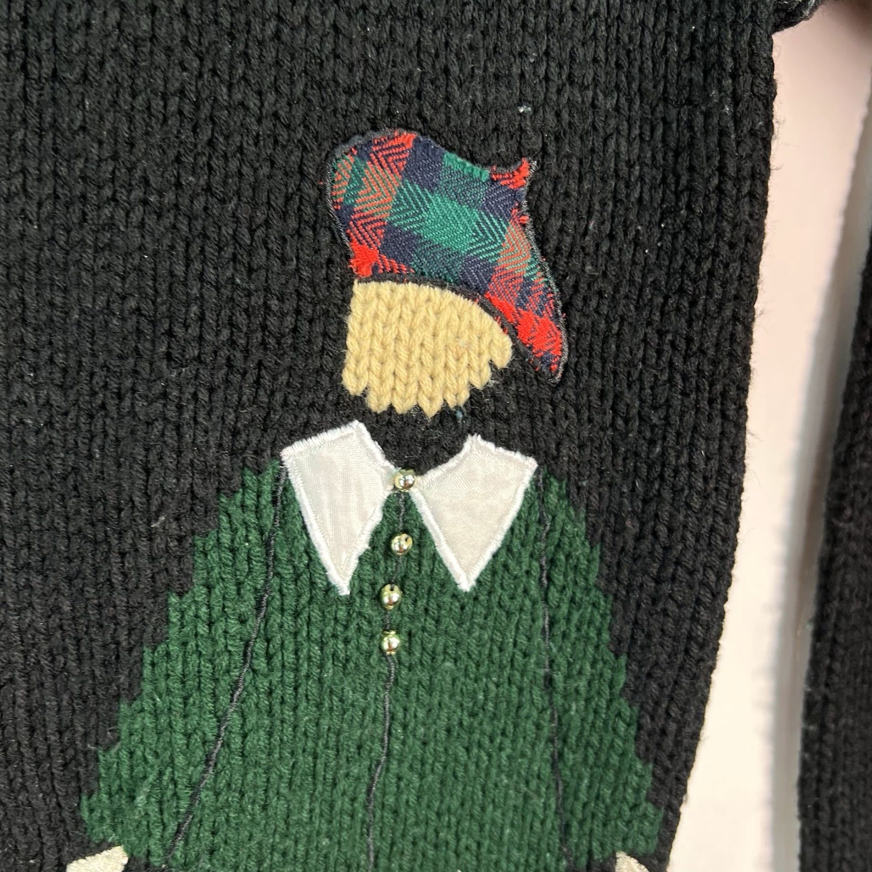 Vintage VINTAGE Cherry Stix Limited Peeps Women's Size: Medium Black Sweater 100% Acrylic Size M / US 6-8 / IT 42-44 - 6 Thumbnail