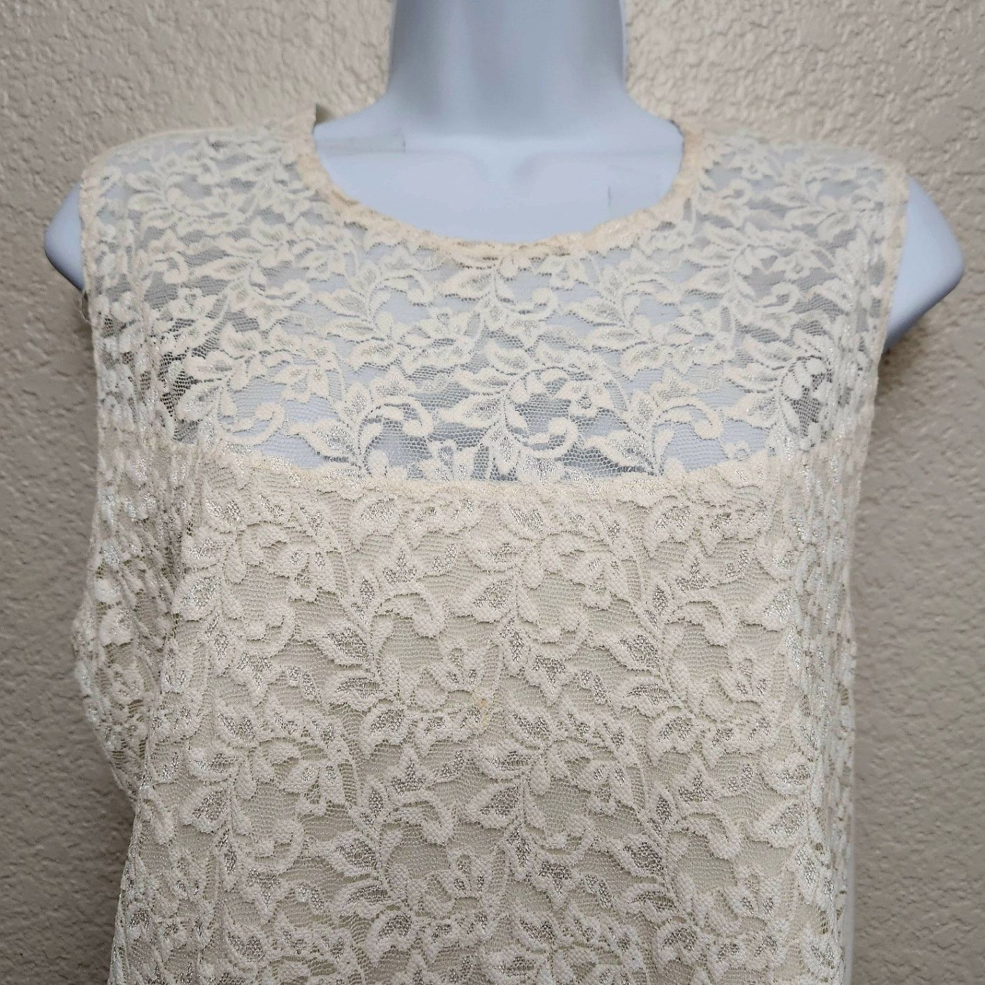 Other Vintage Clearwater Creek Ivory Lace Lined Sleeveless Top L Size L / US 10 / IT 46 - 2 Thumbnail