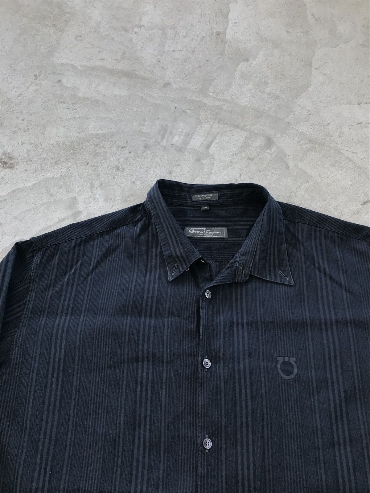 Salvatore Ferragamo Vintage Shirt Salvatore Ferragamo Button Up Embroiled Logo Size US XL / EU 56 / 4 - 4 Thumbnail
