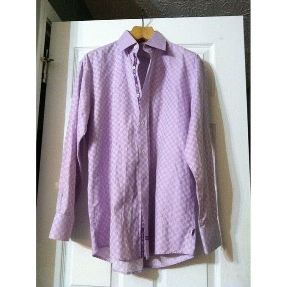 English Laundry ENGLISH LAUNDRY MENS LAVENDER COTTON CASUAL SHIRT 16.5/34-35 Size US L / EU 52-54 / 3 - 2 Thumbnail