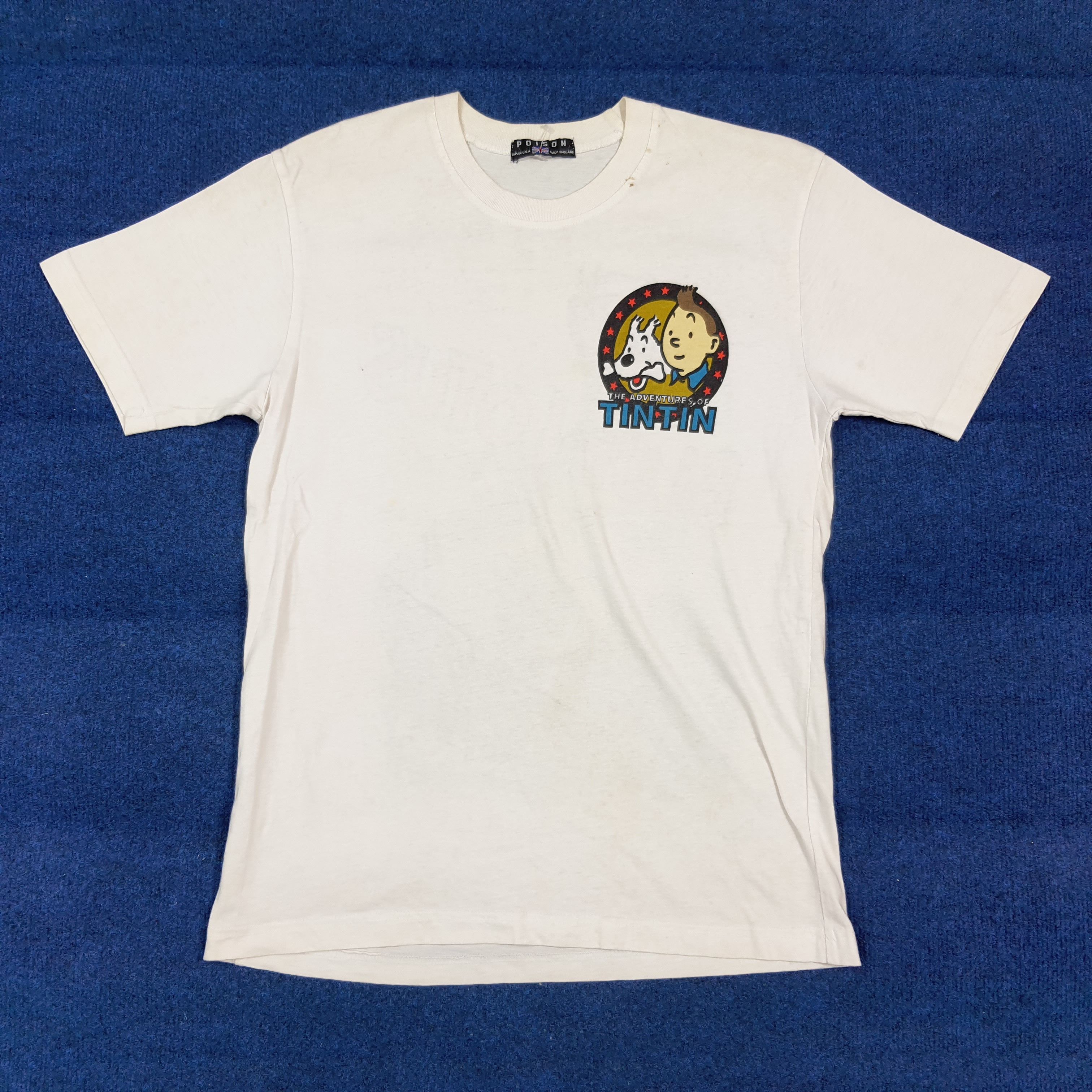 Vintage Vintage Adventure of Tintin Graphic Cartoon Tshirt C299N47 Size US M / EU 48-50 / 2 - 3 Thumbnail